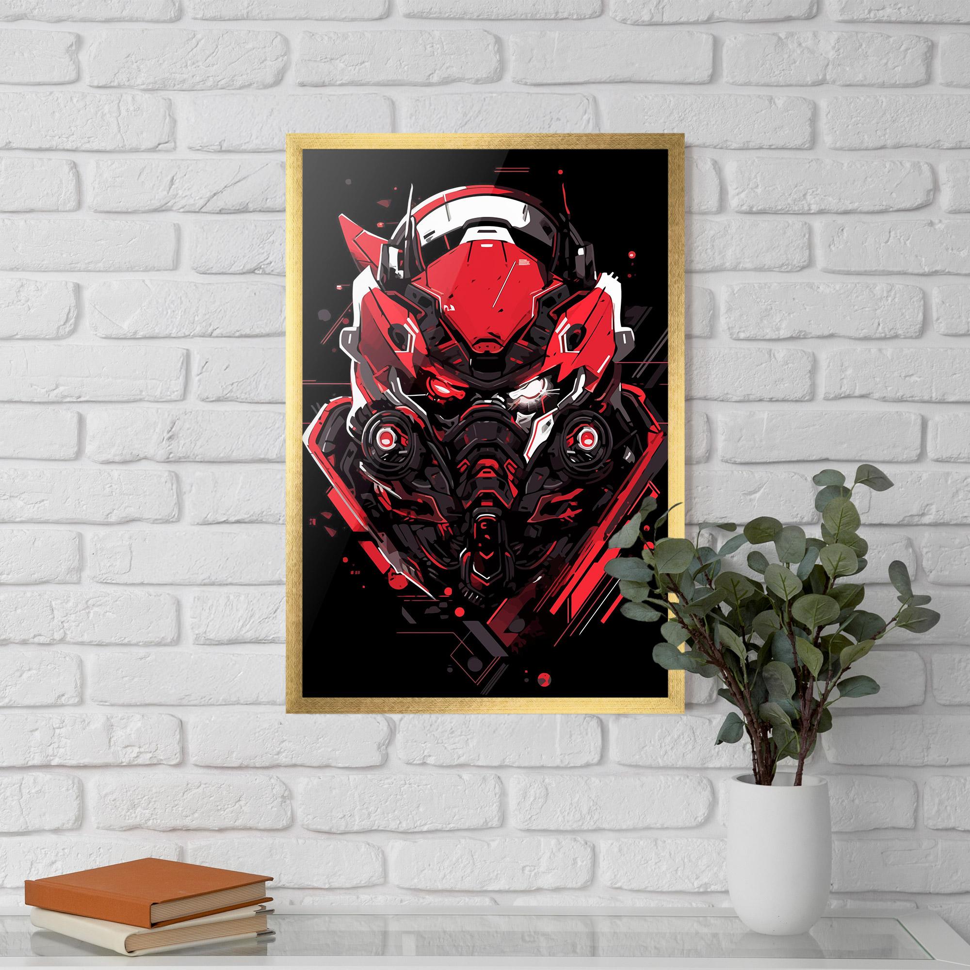 Keretezett Poszter Red Robot Art mockup 5