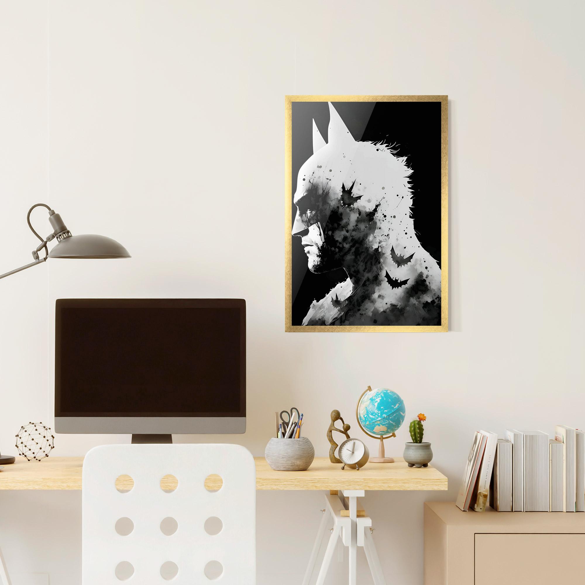 Keretezett Poszter Black White Batman mockup 6