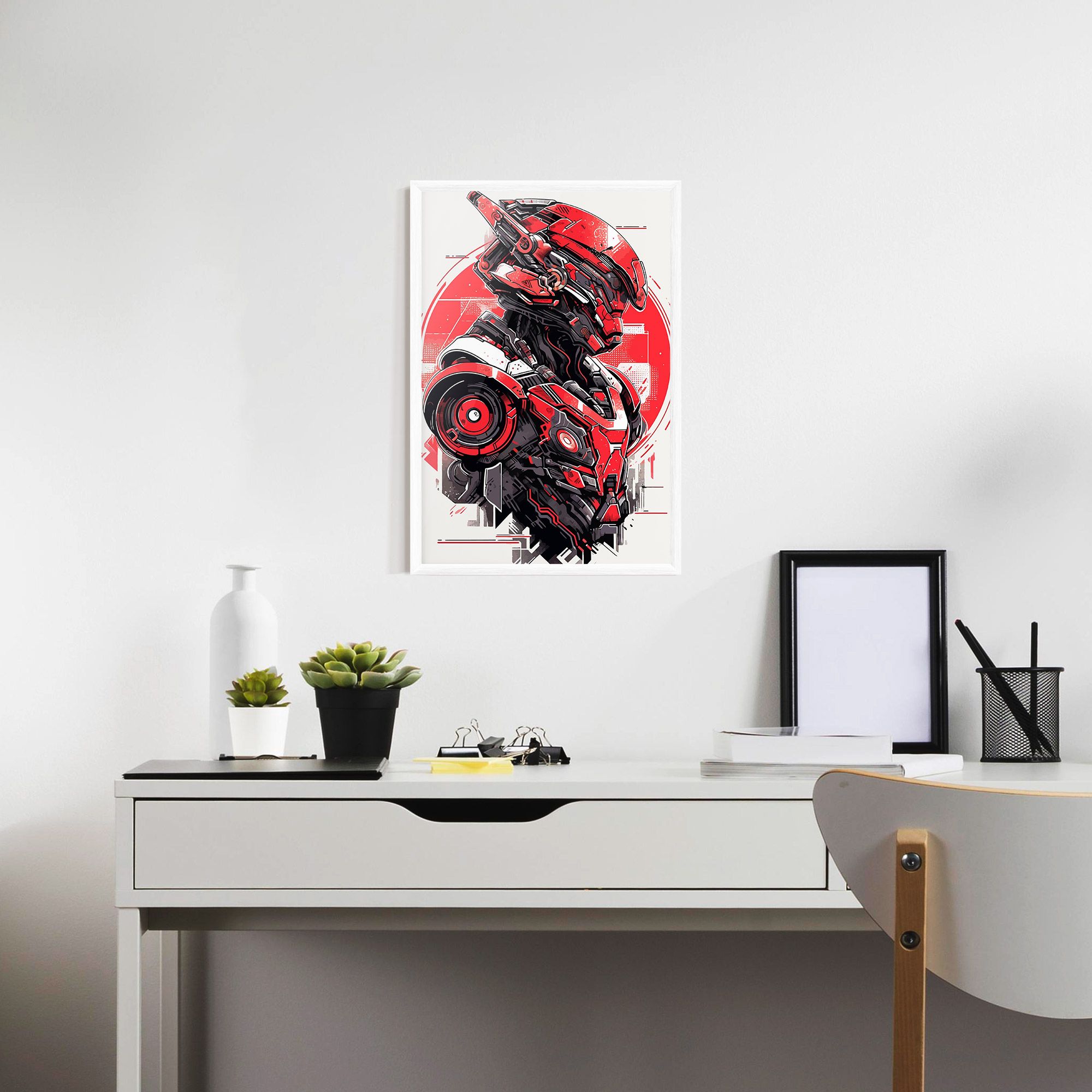 Grey Red Robot mockup 7