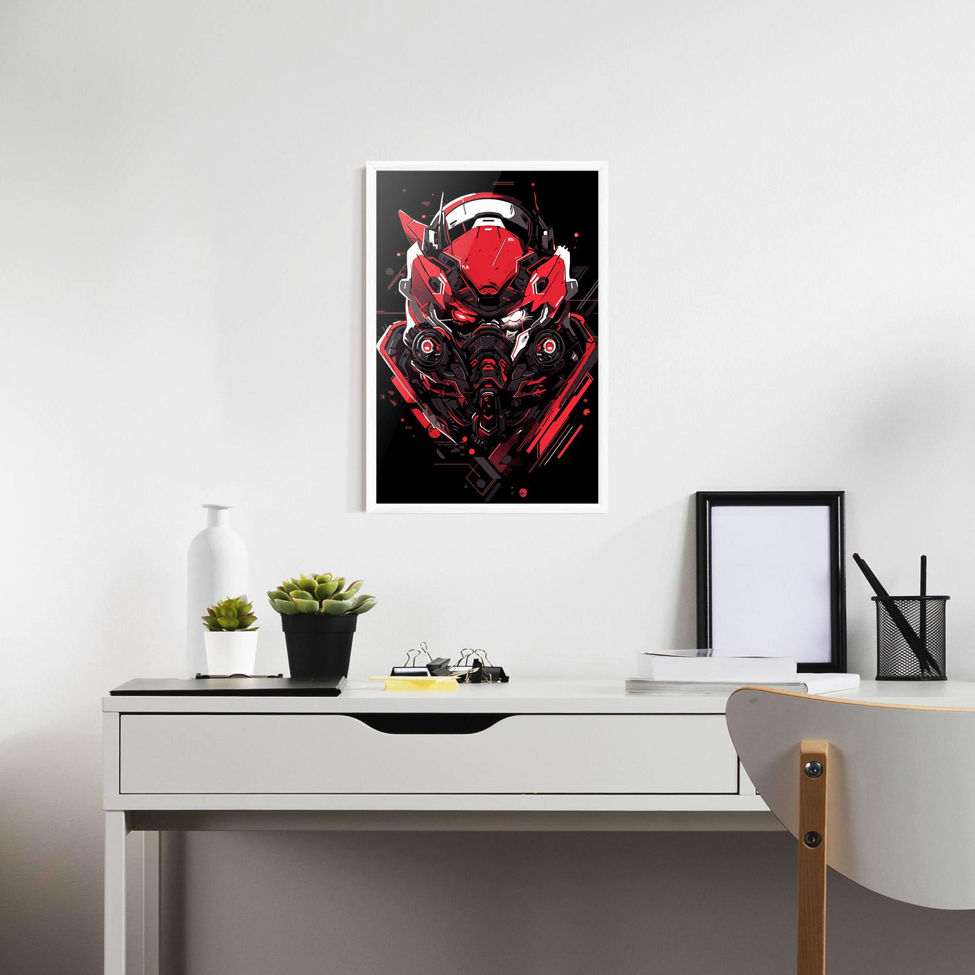 Keretezett Poszter Red Robot Art mockup 7