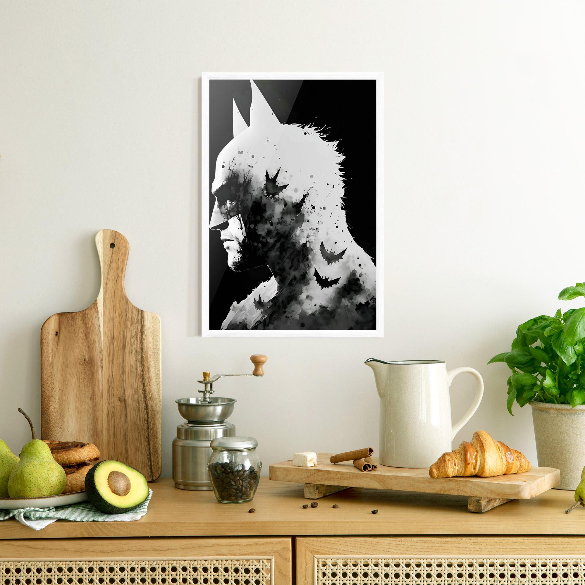 Keretezett Poszter Black White Batman mockup 8