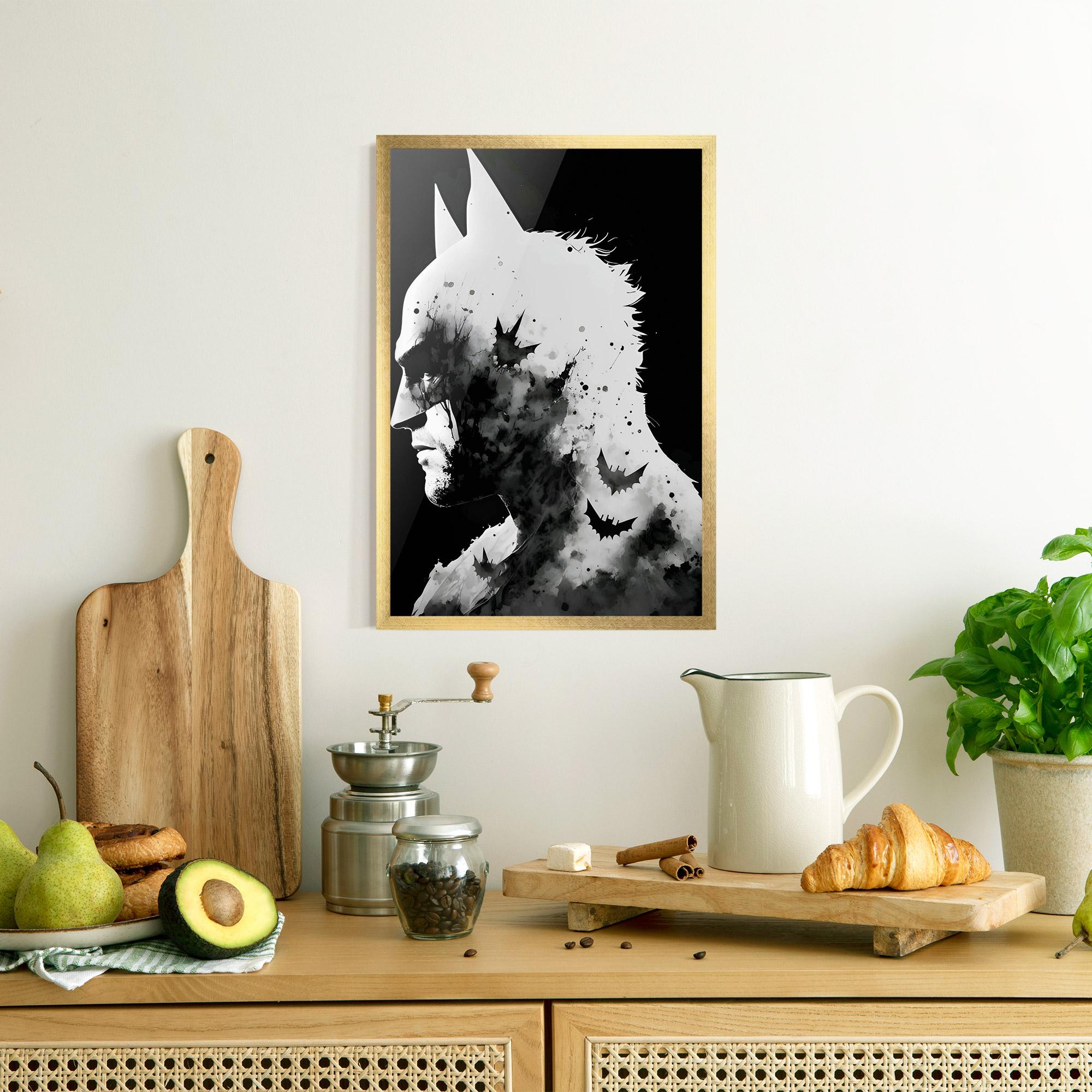 Keretezett Poszter Black White Batman mockup 8