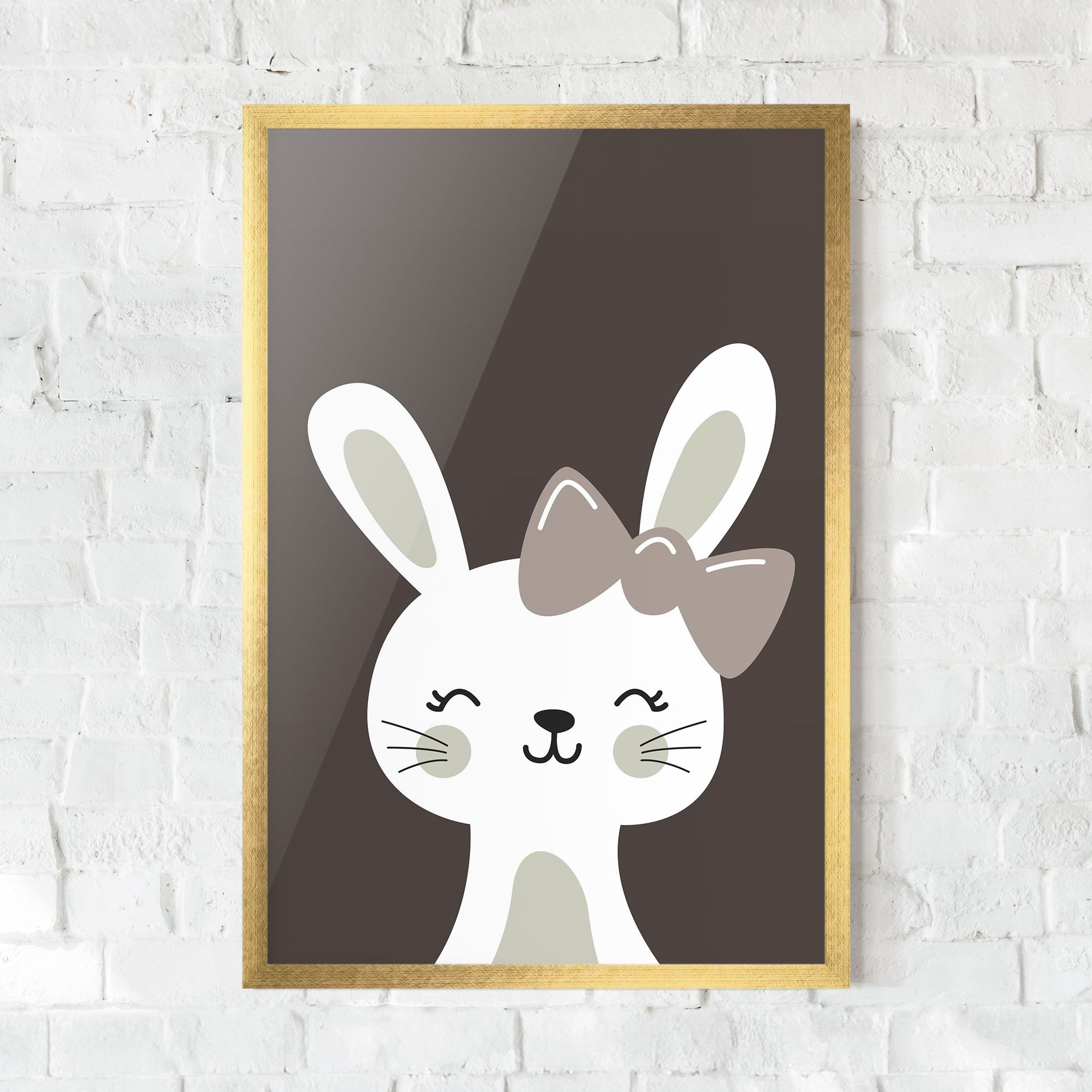 Cream Bow Bunny mockup 0