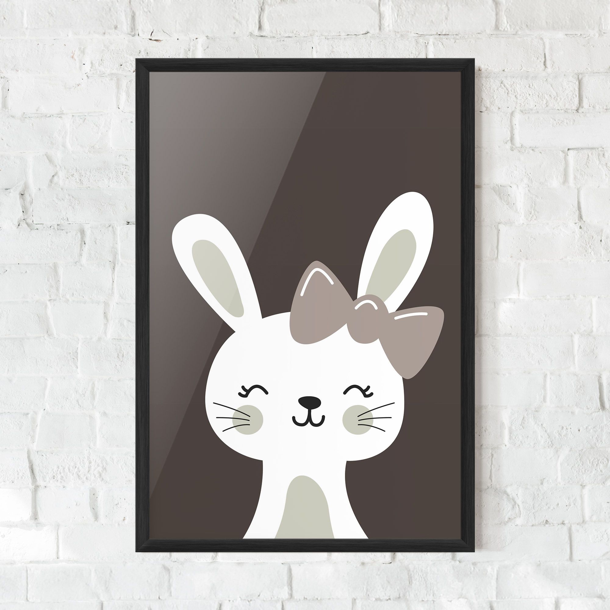 Cream Bow Bunny mockup 0