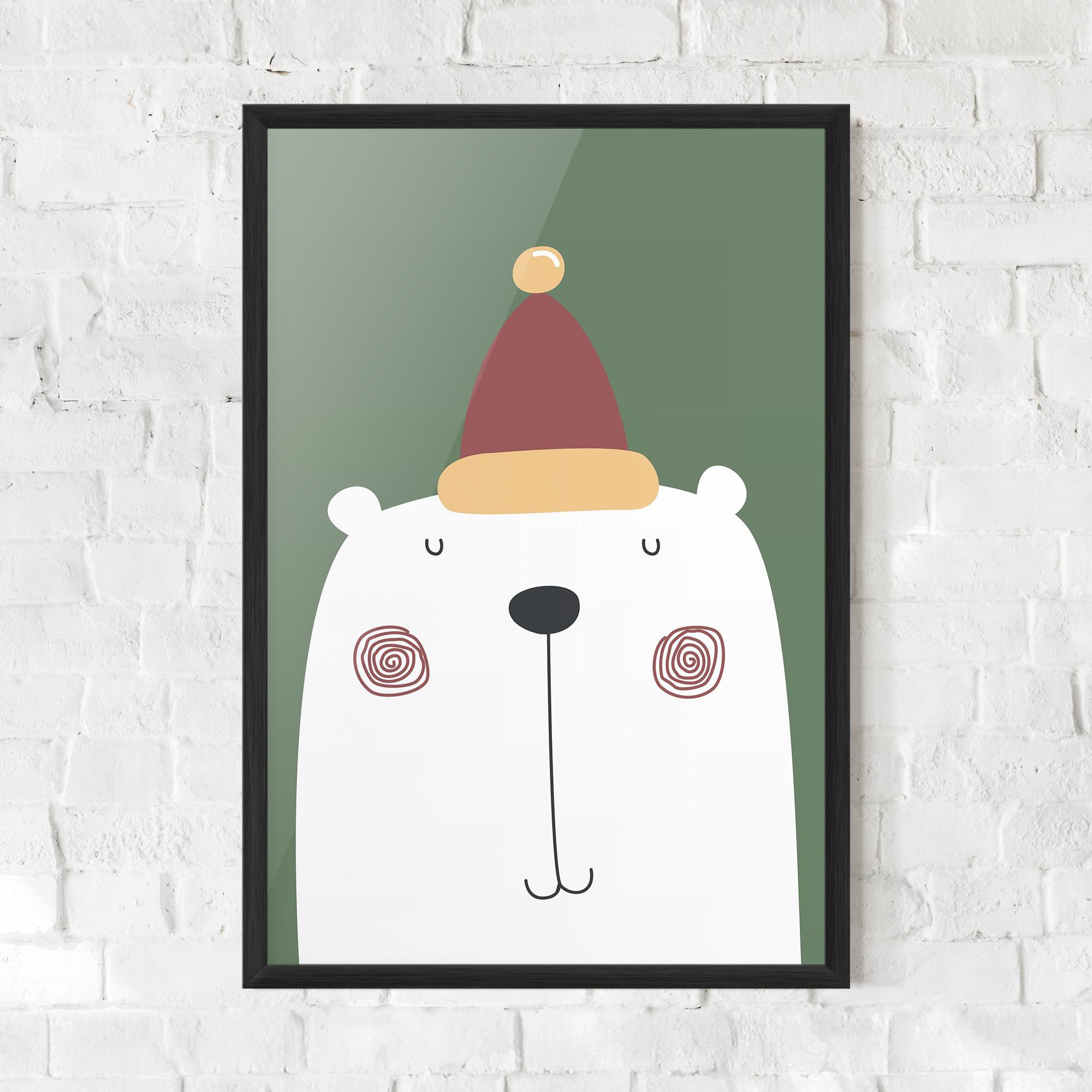 Keretezett Poszter Cute Icebear Drawing mockup 0