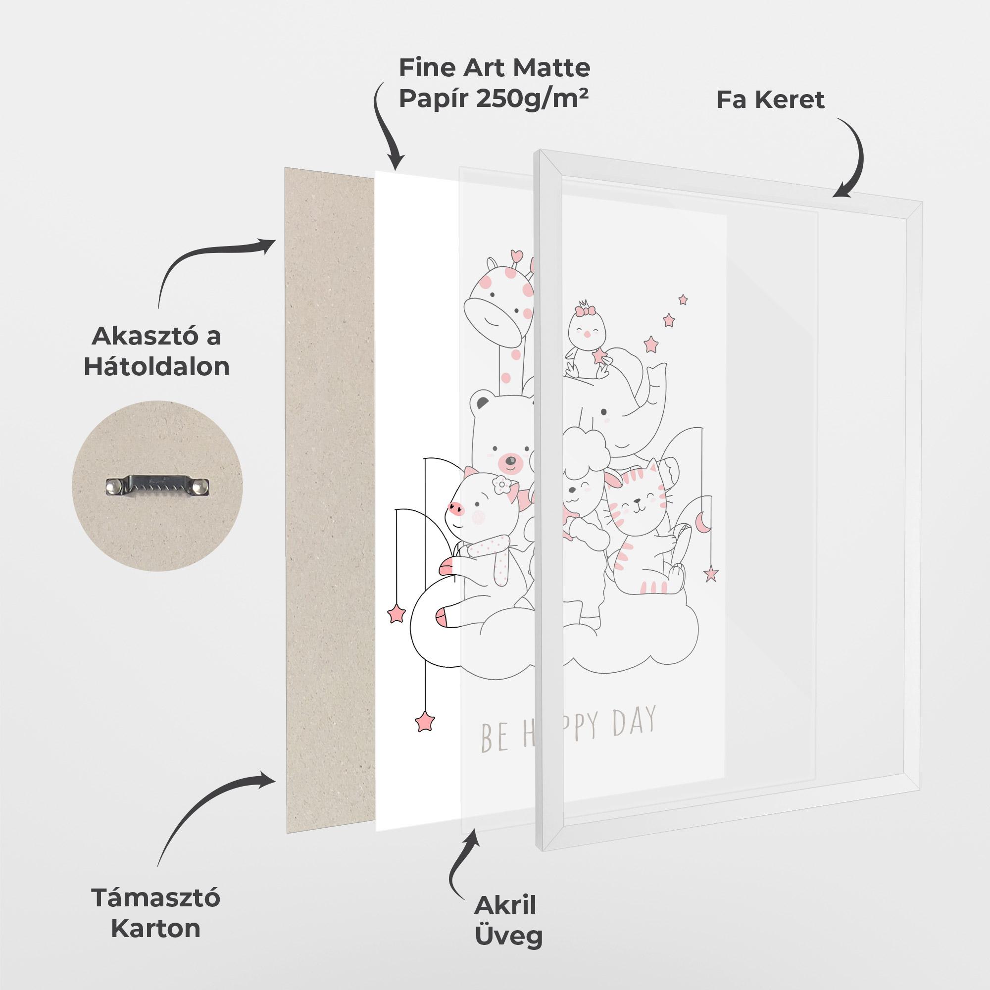 Keretezett Poszter Be Happy Day mockup 1