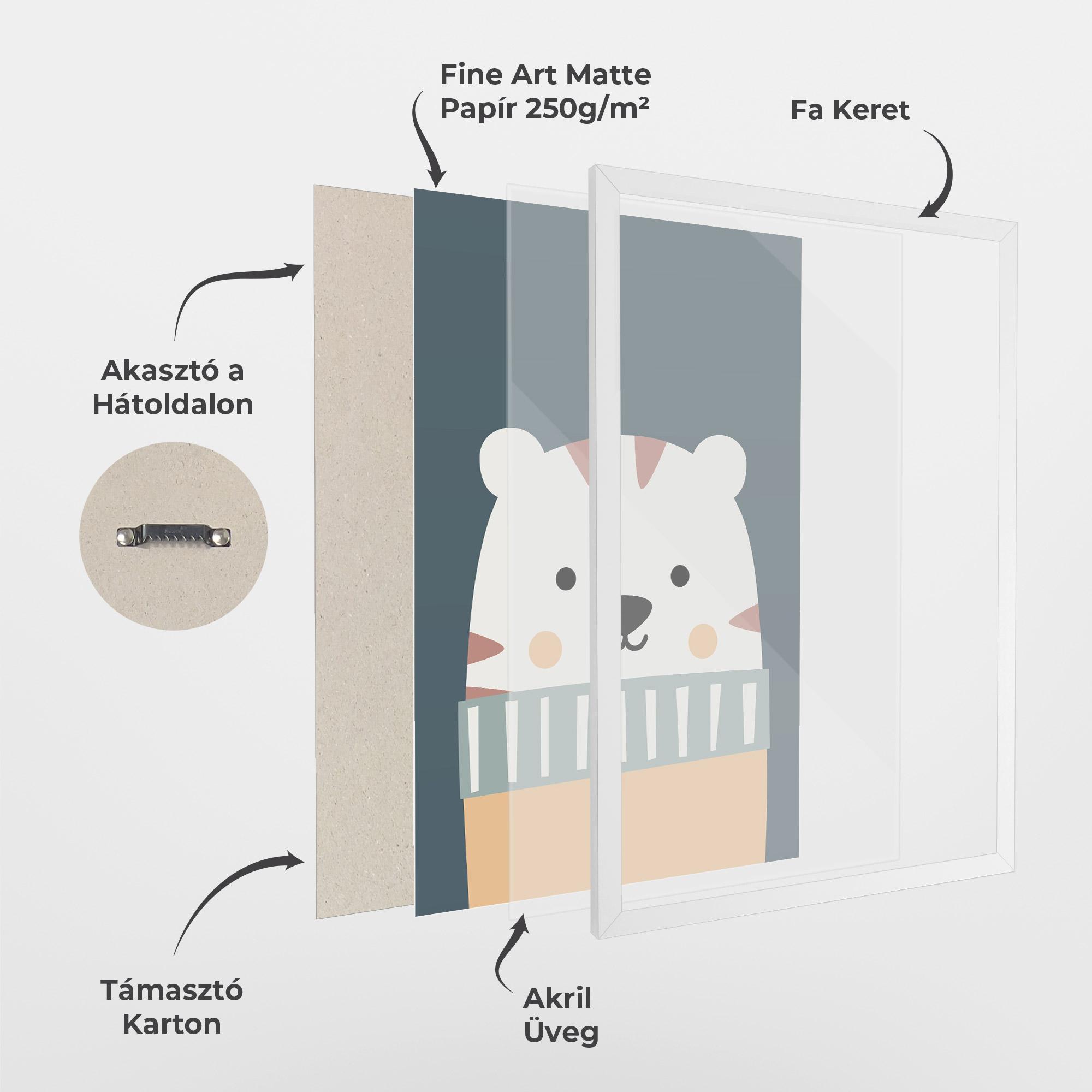 Keretezett Poszter Cute White Tiger mockup 1