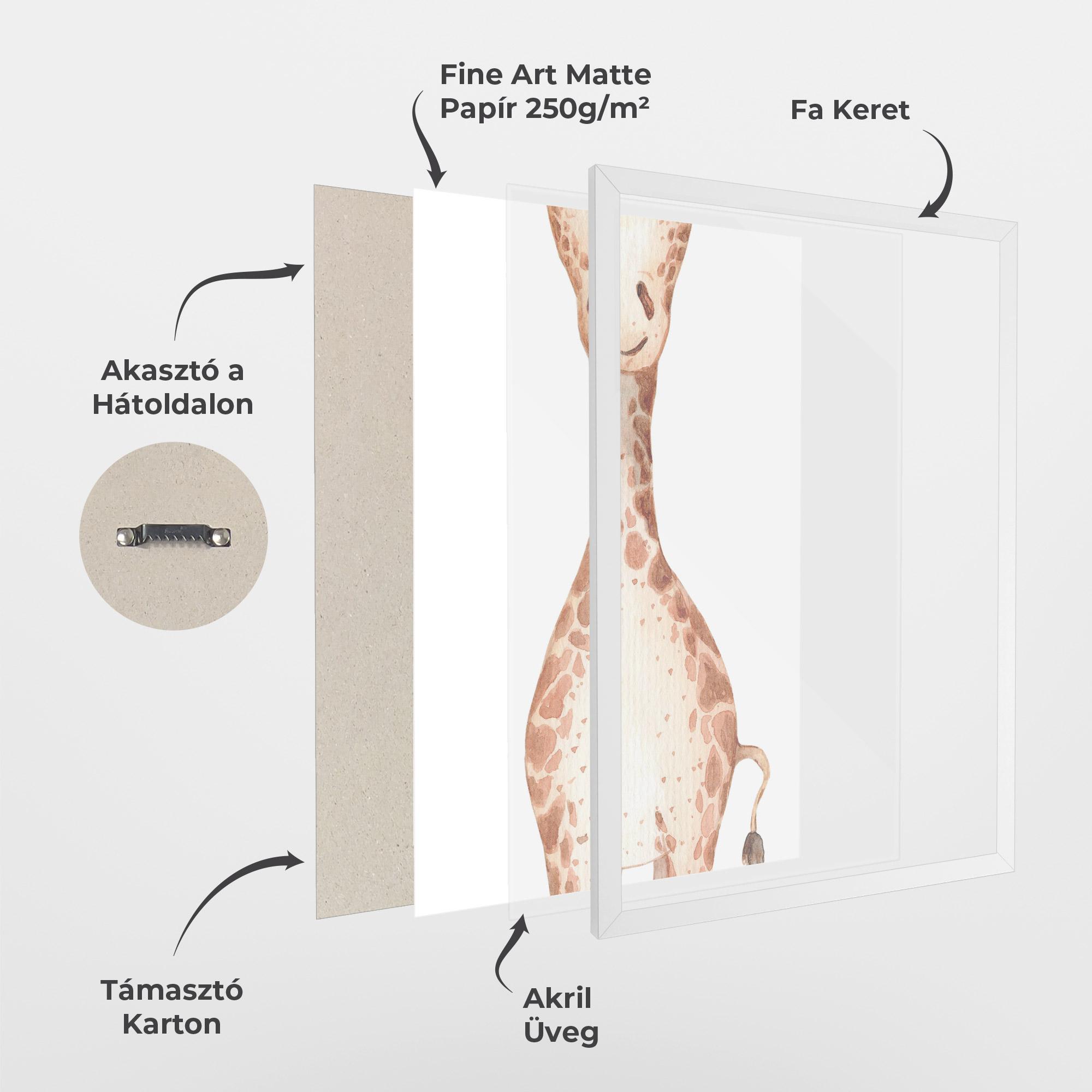 Keretezett Poszter Girafa Calma mockup 1