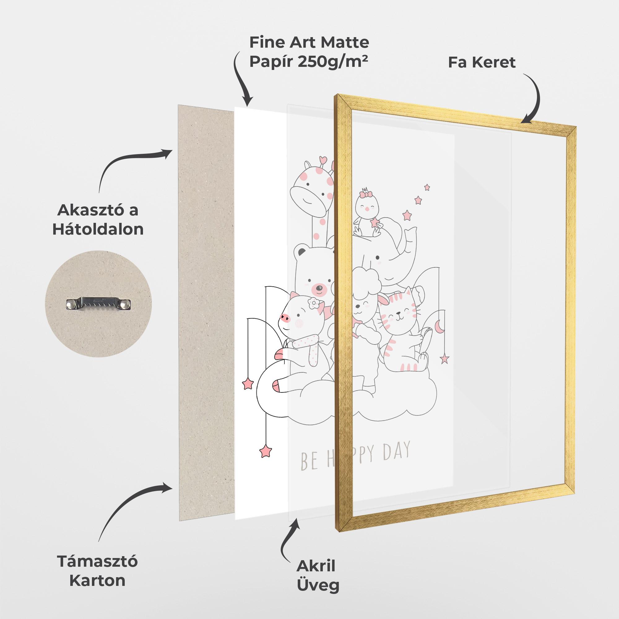 Keretezett Poszter Be Happy Day mockup 1