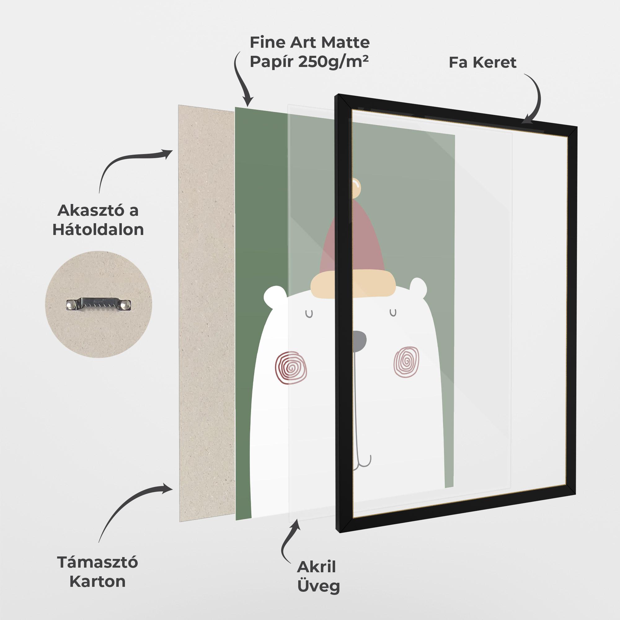 Keretezett Poszter Cute Icebear Drawing mockup 1