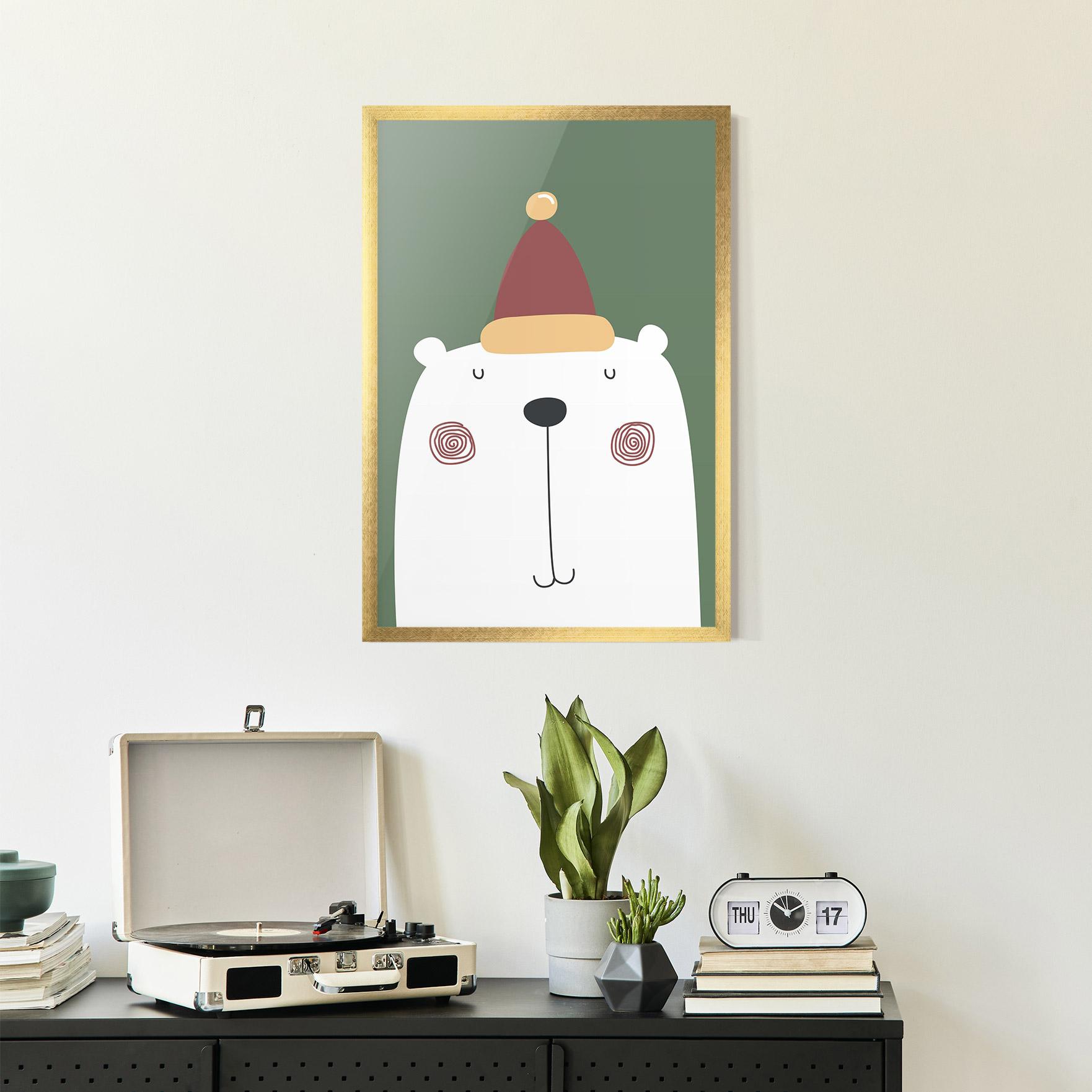 Keretezett Poszter Cute Icebear Drawing mockup 2