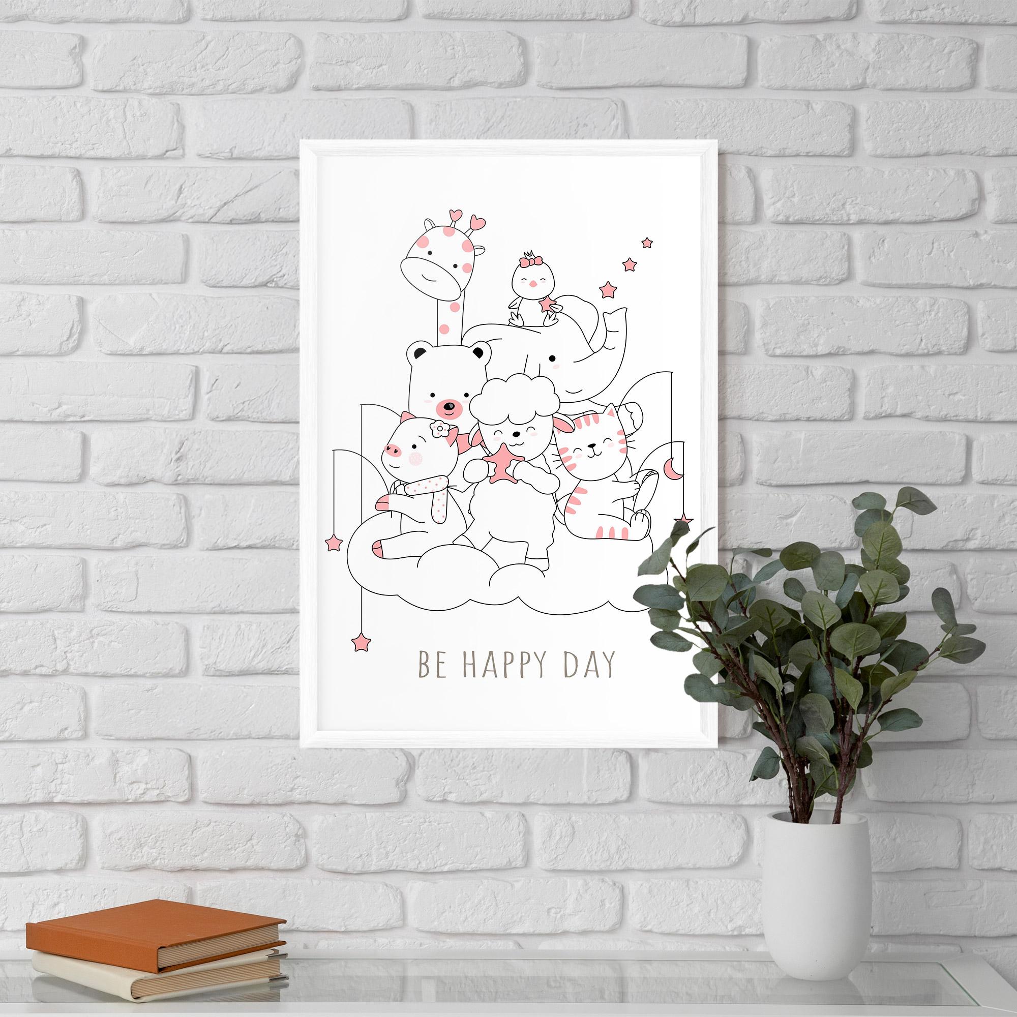 Keretezett Poszter Be Happy Day mockup 5