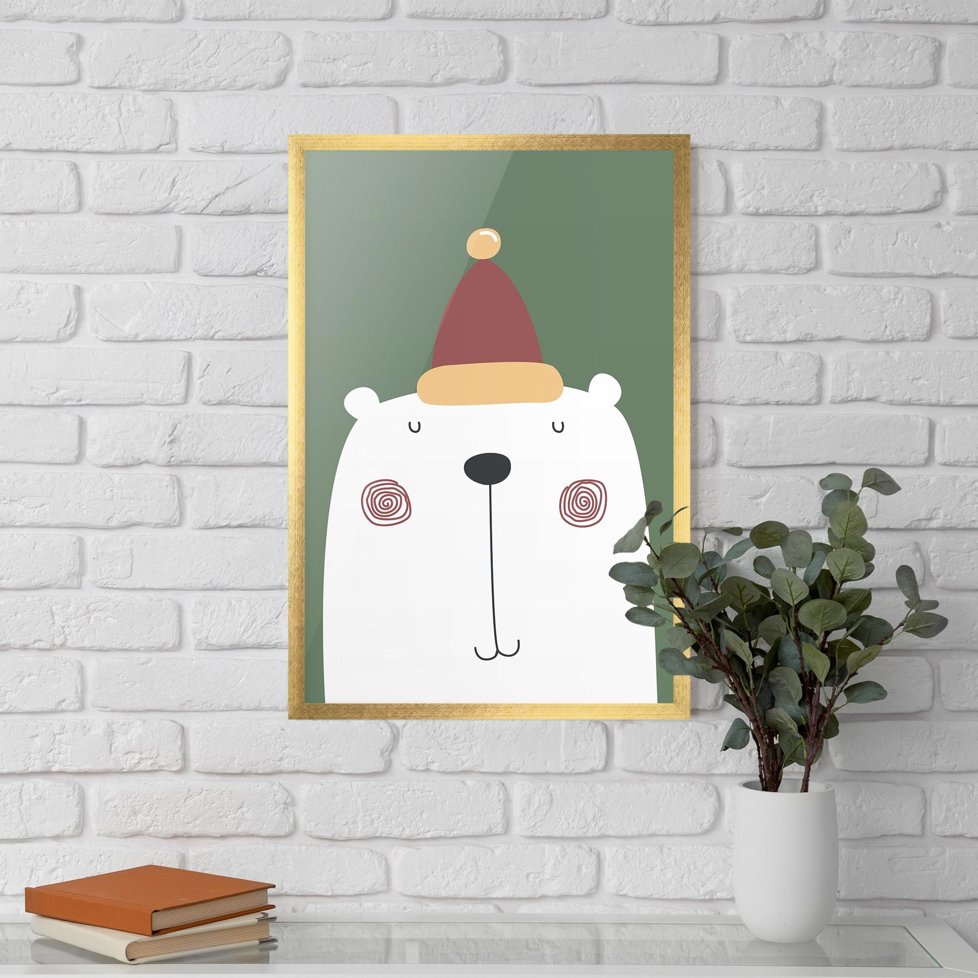 Keretezett Poszter Cute Icebear Drawing mockup 5