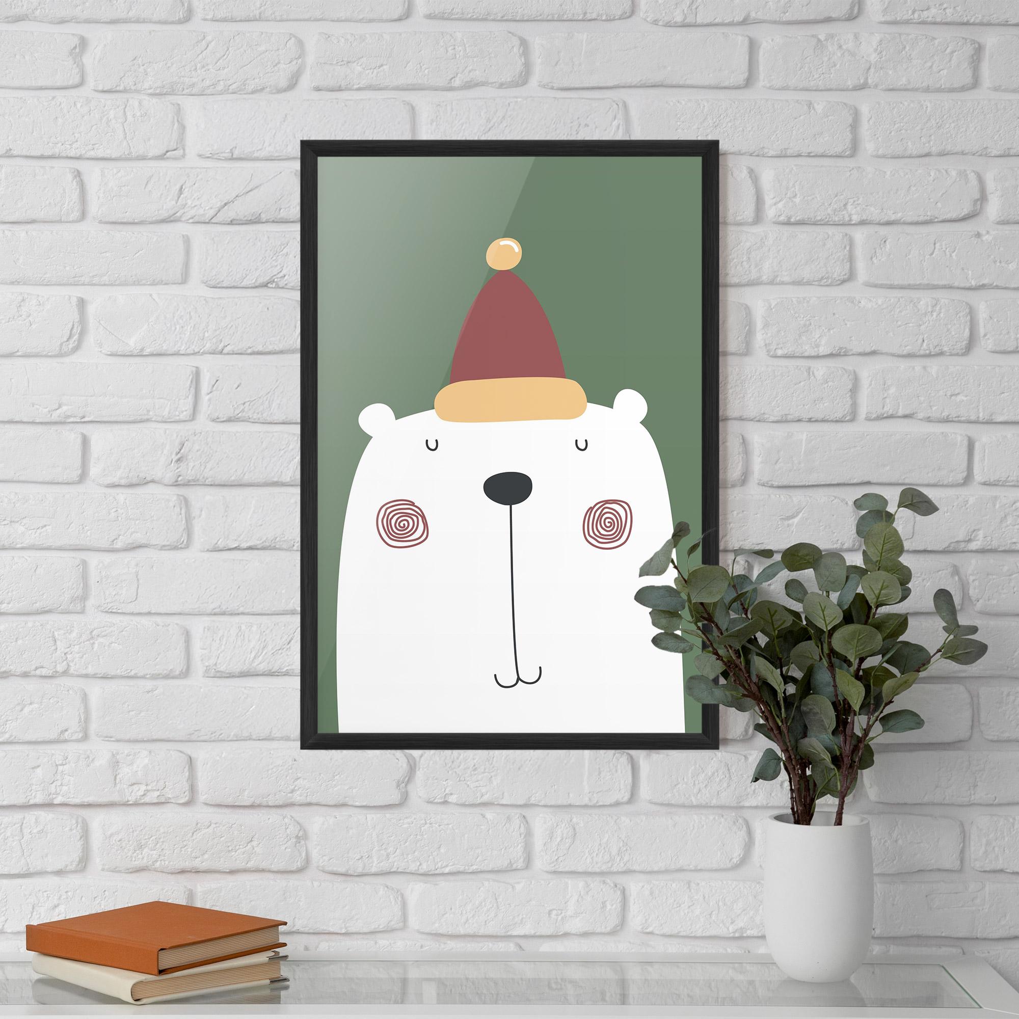 Keretezett Poszter Cute Icebear Drawing mockup 5