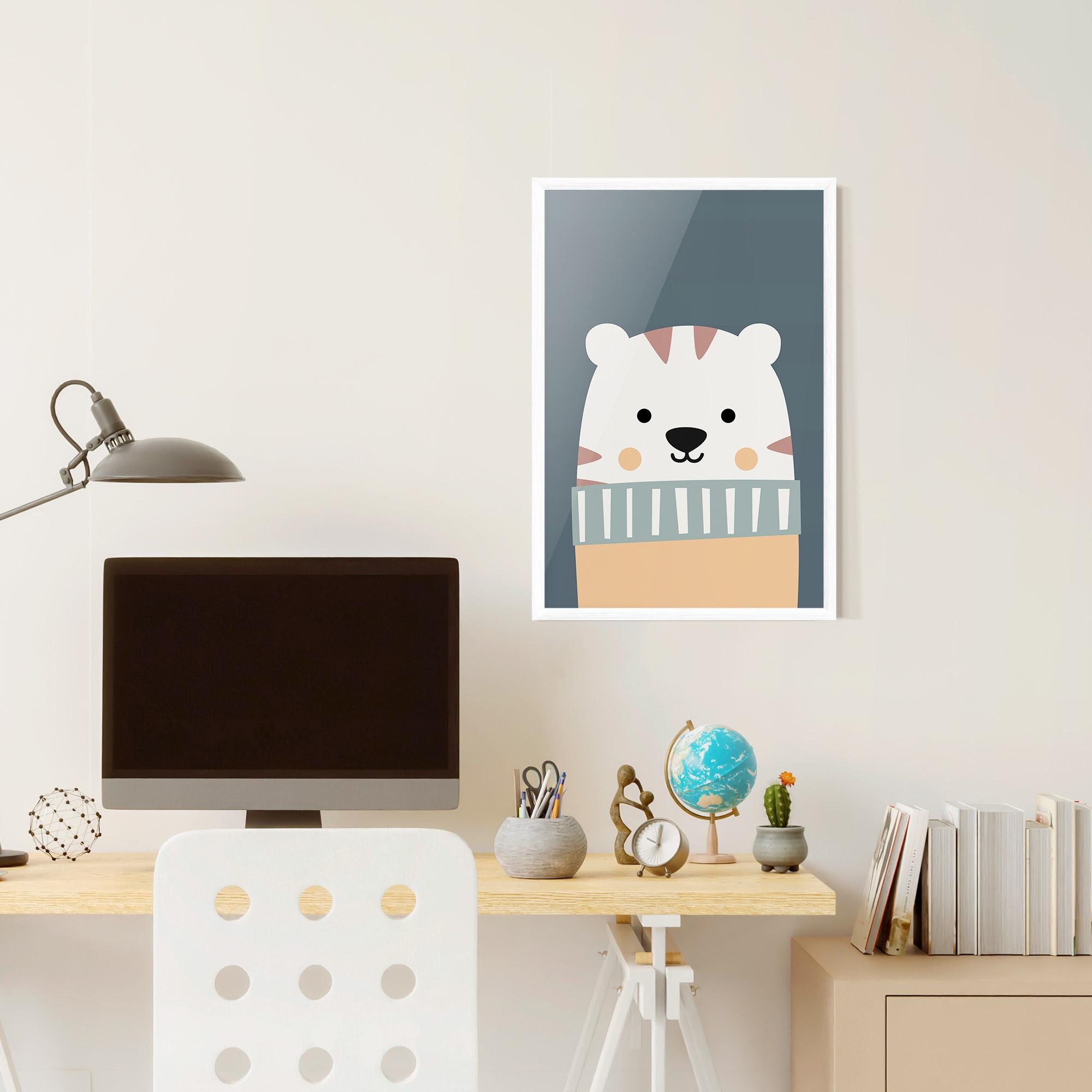 Keretezett Poszter Cute White Tiger mockup 6