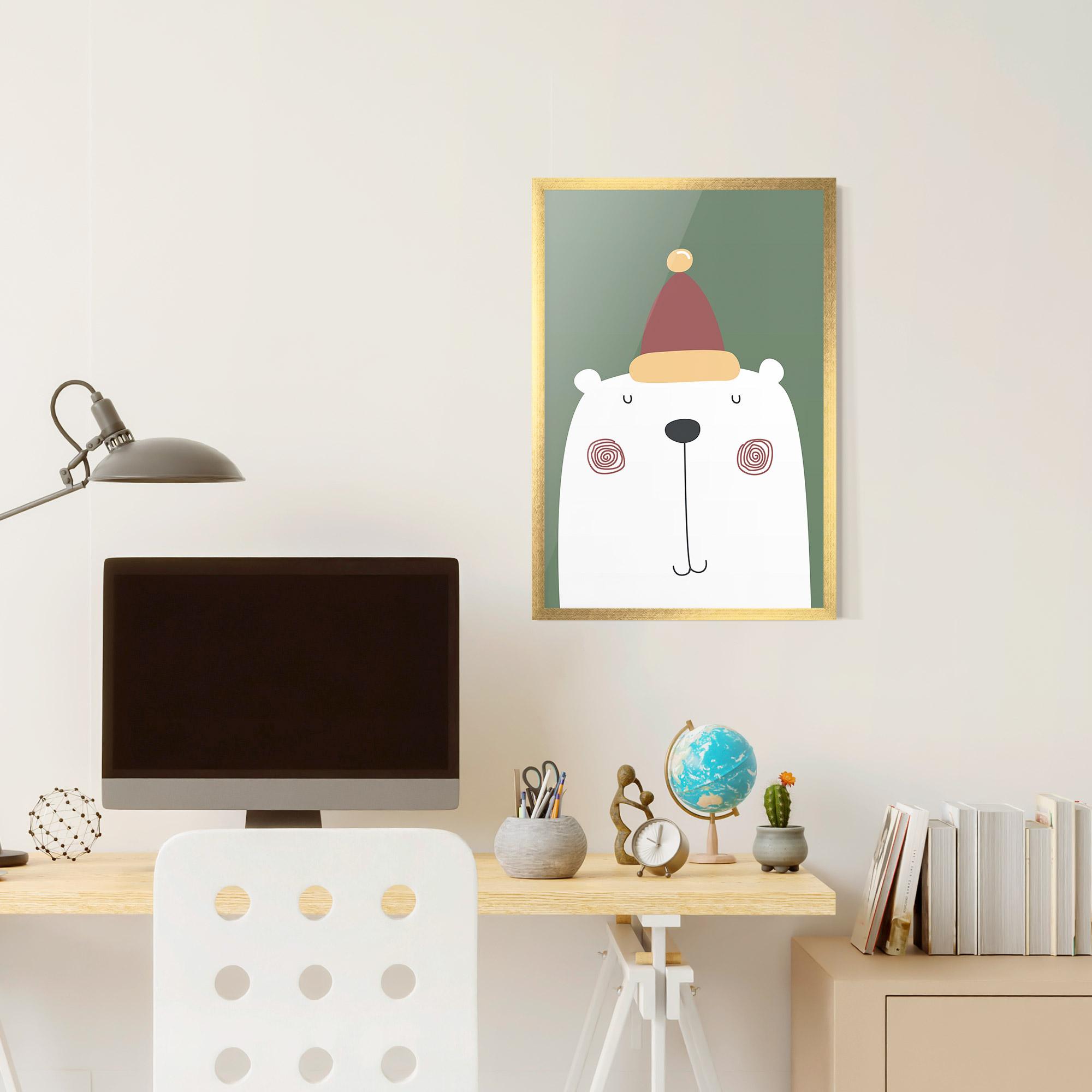 Keretezett Poszter Cute Icebear Drawing mockup 6