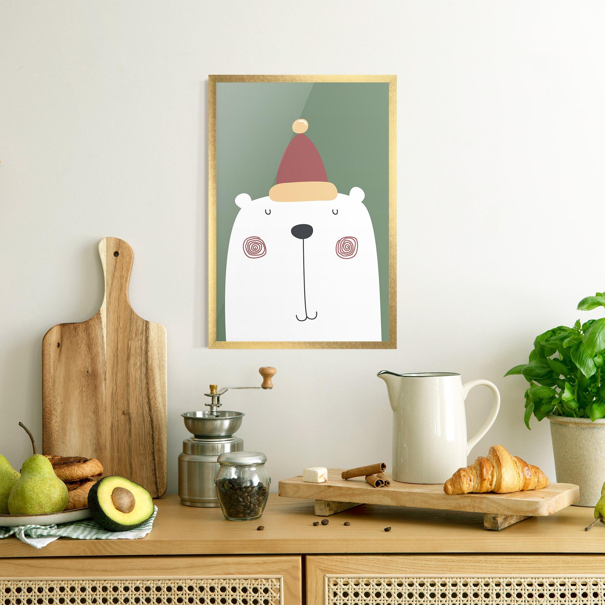 Keretezett Poszter Cute Icebear Drawing mockup 8