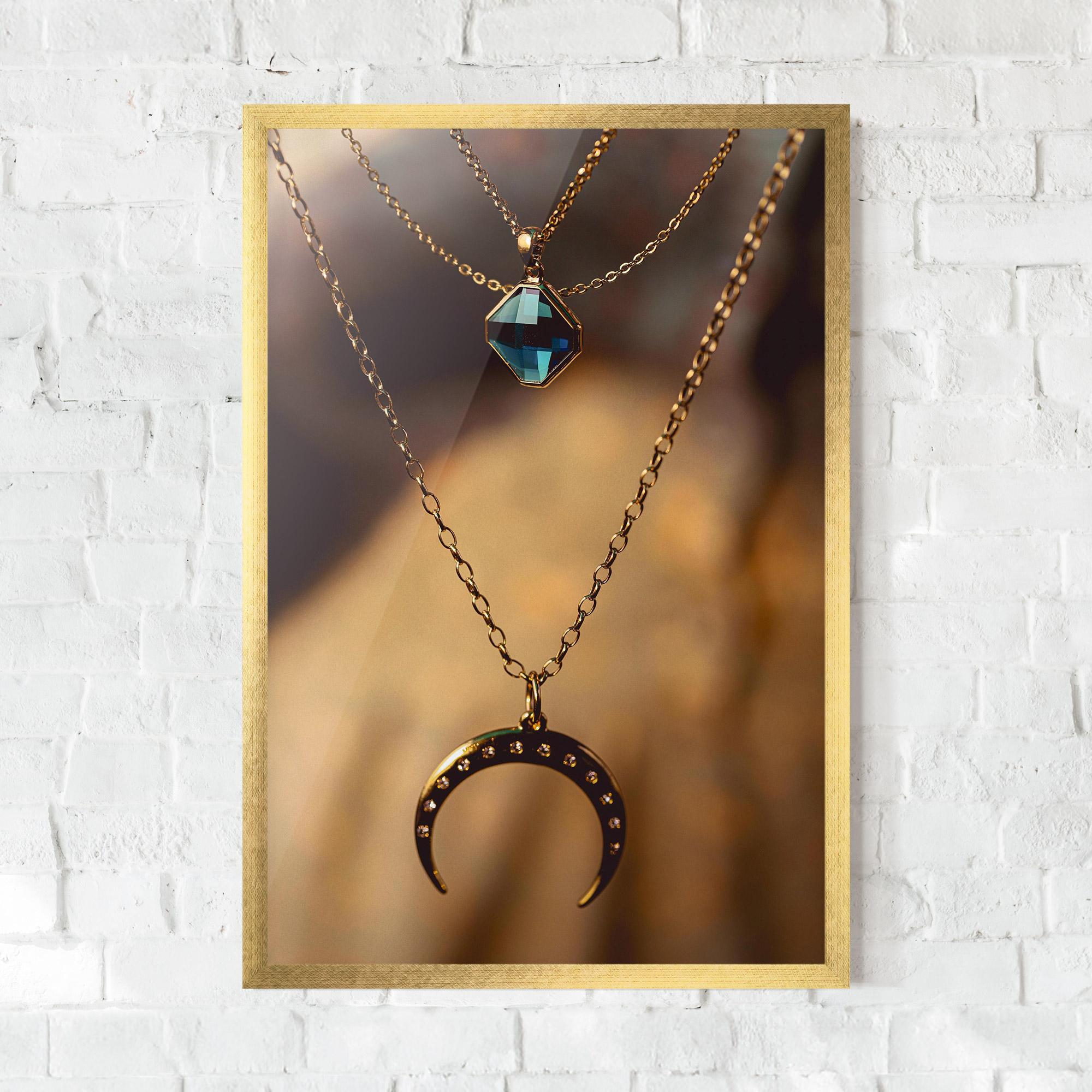 Keretezett Poszter Moon Blue Necklace mockup 0