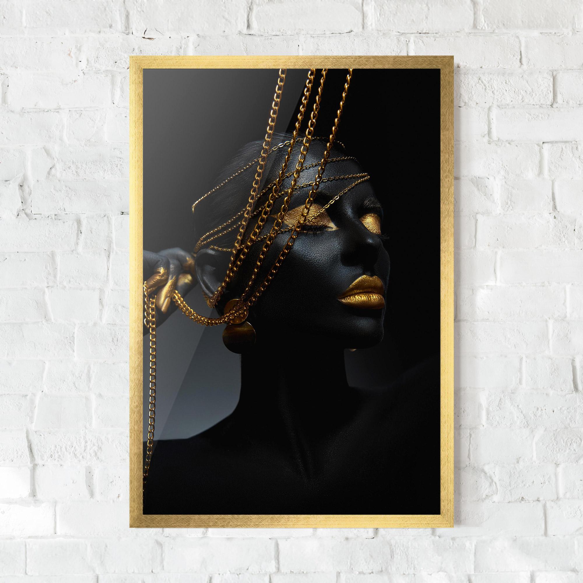 Keretezett Poszter Pretty Gold Chain mockup 0