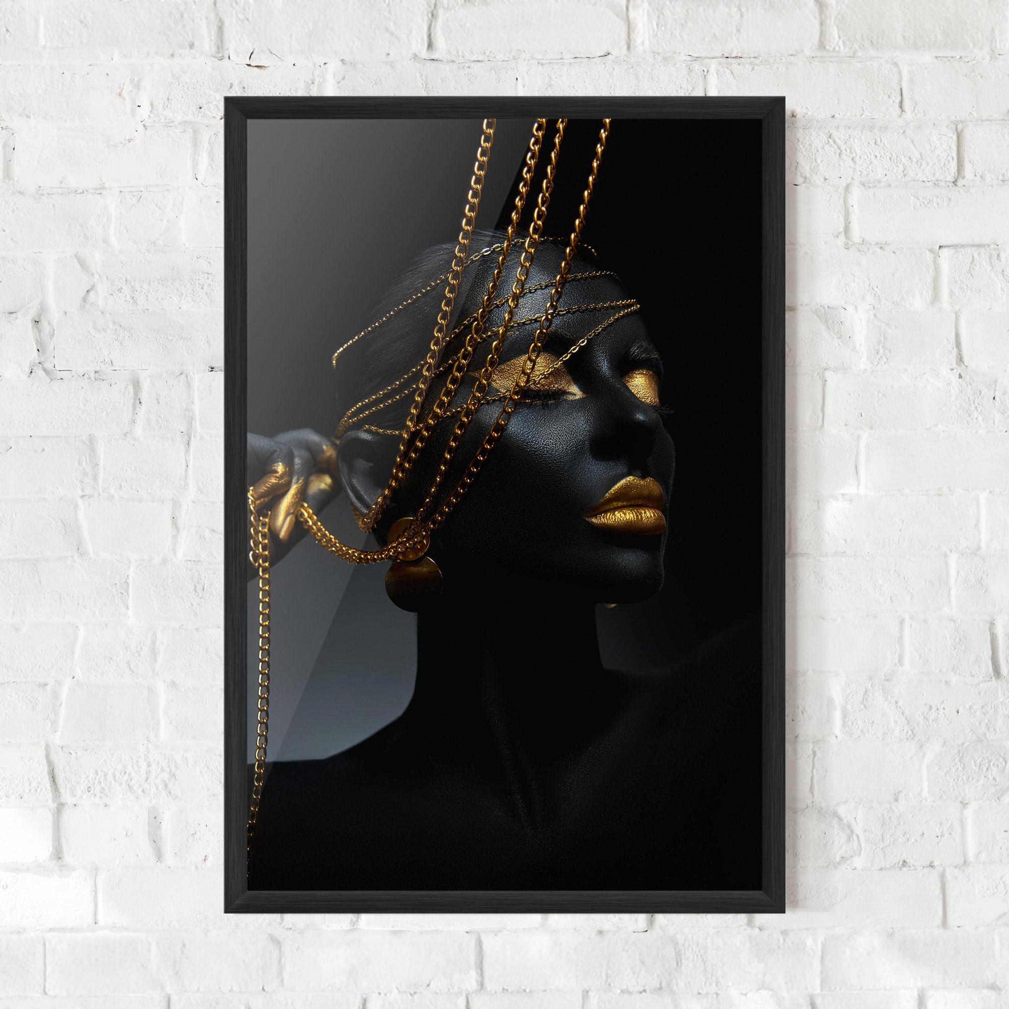Keretezett Poszter Pretty Gold Chain mockup 0