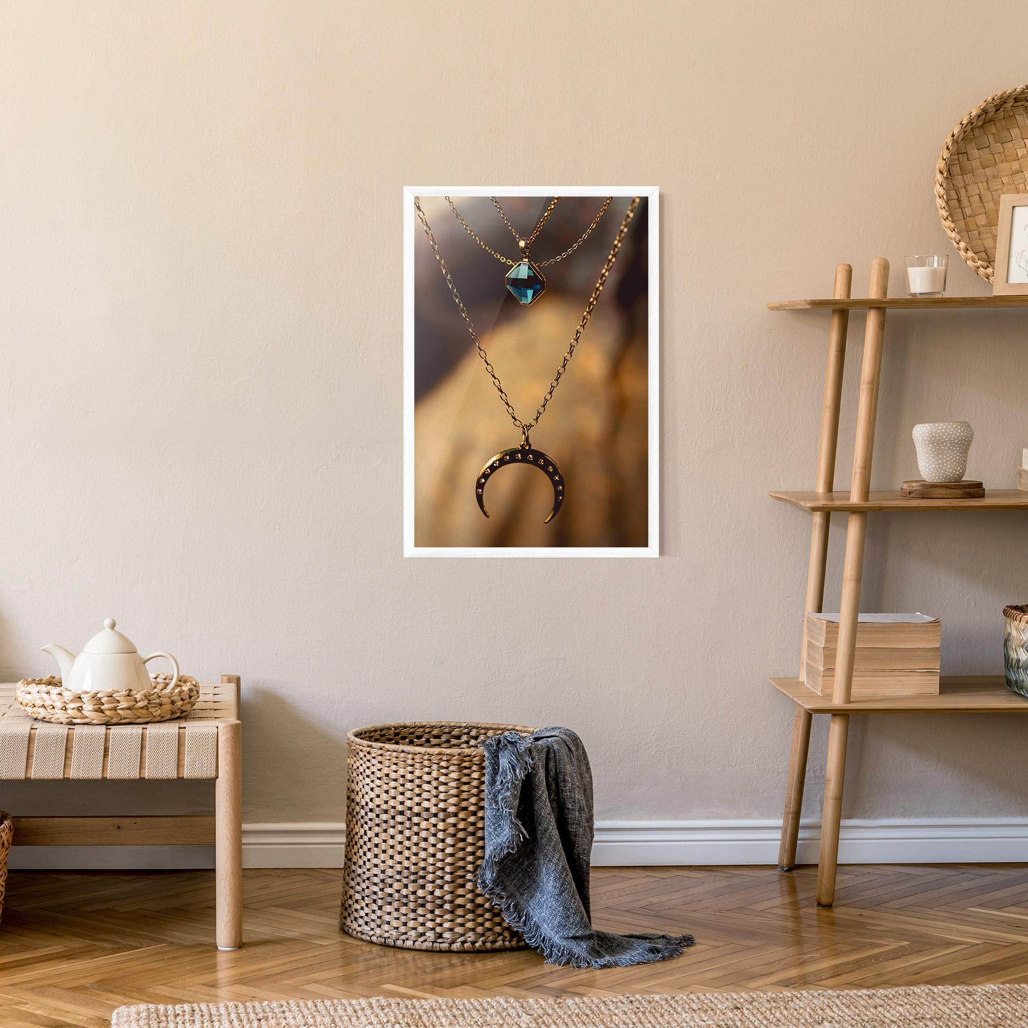 Keretezett Poszter Moon Blue Necklace mockup 9