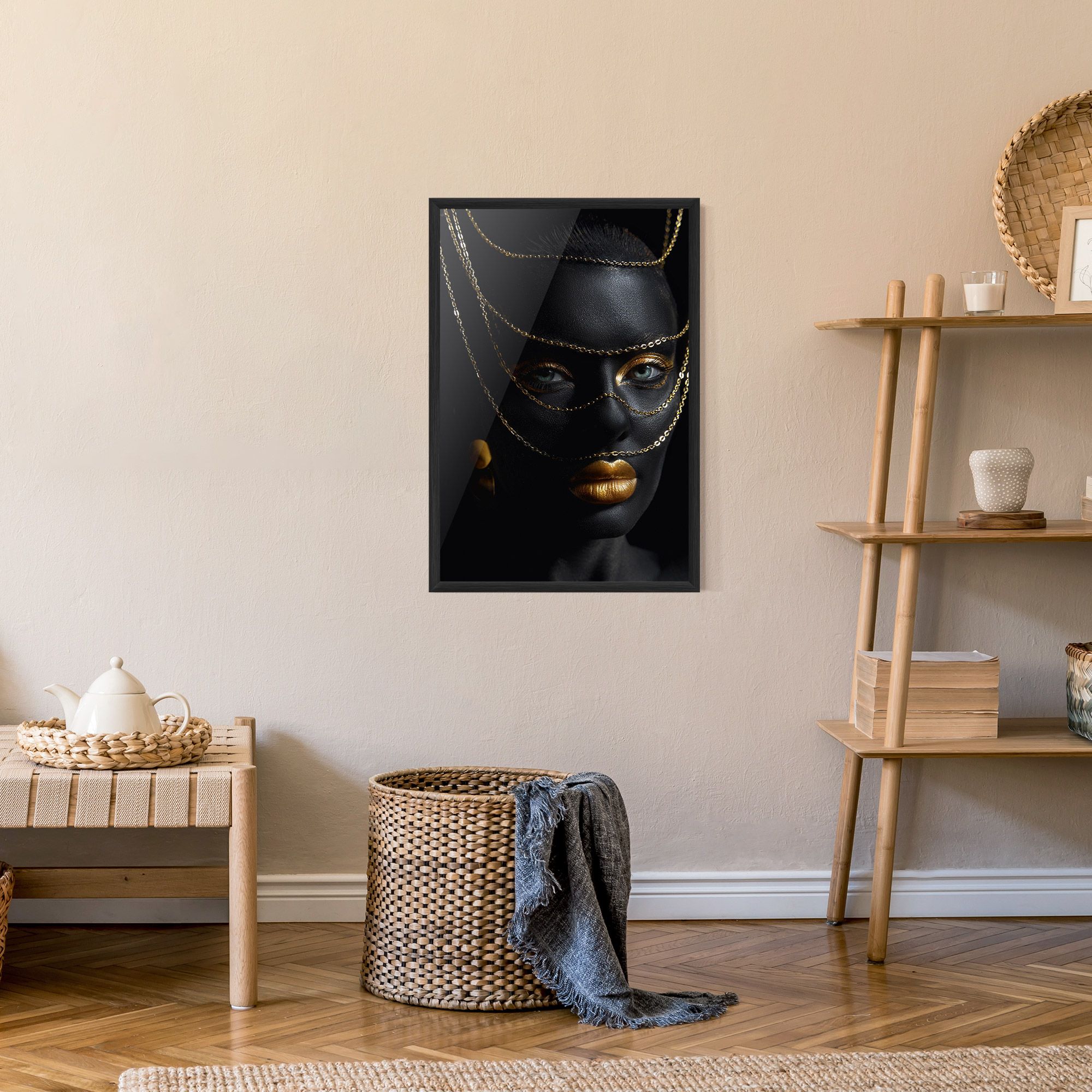 Gold Chain Green Eyes mockup 9