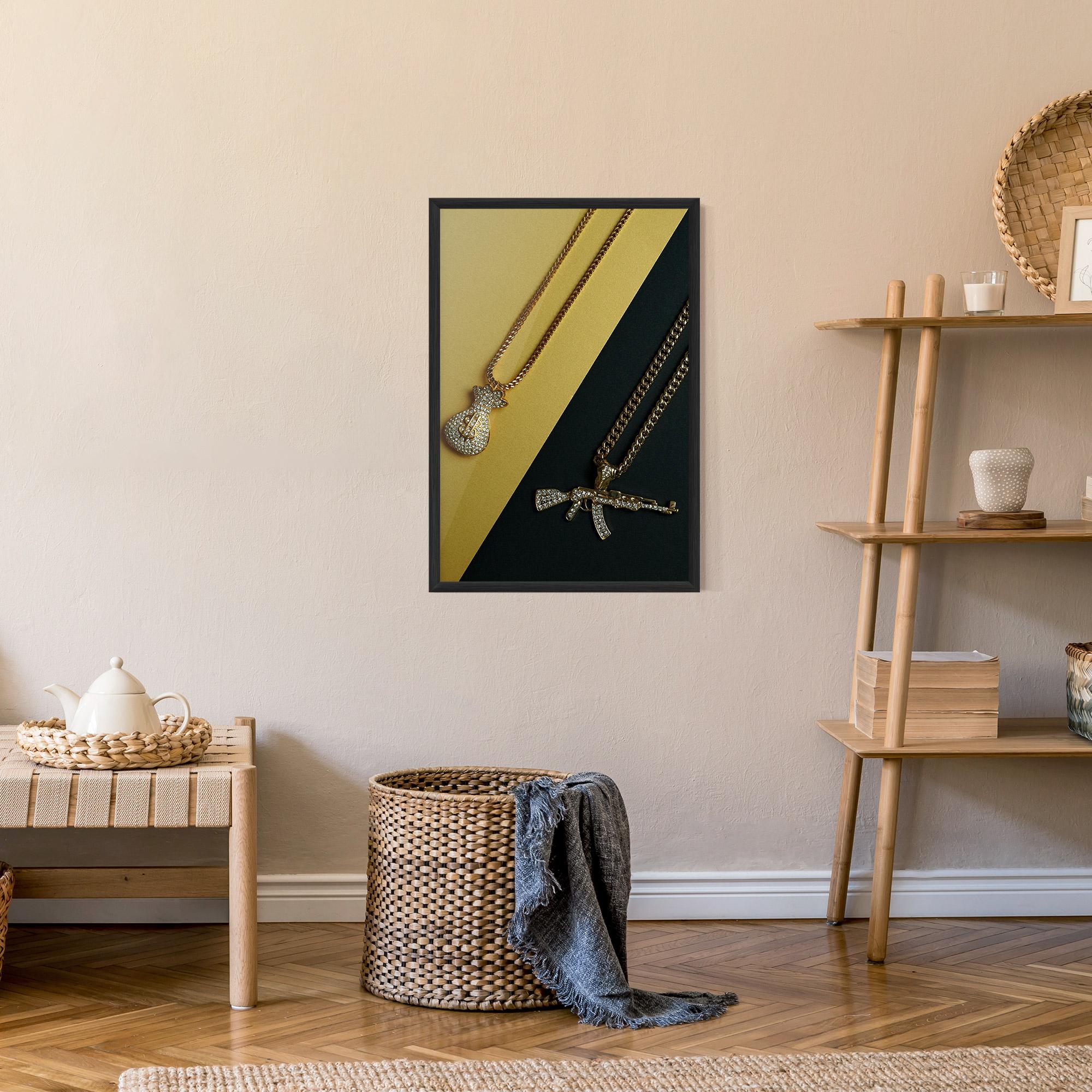 Keretezett Poszter Gun Neckace mockup 9