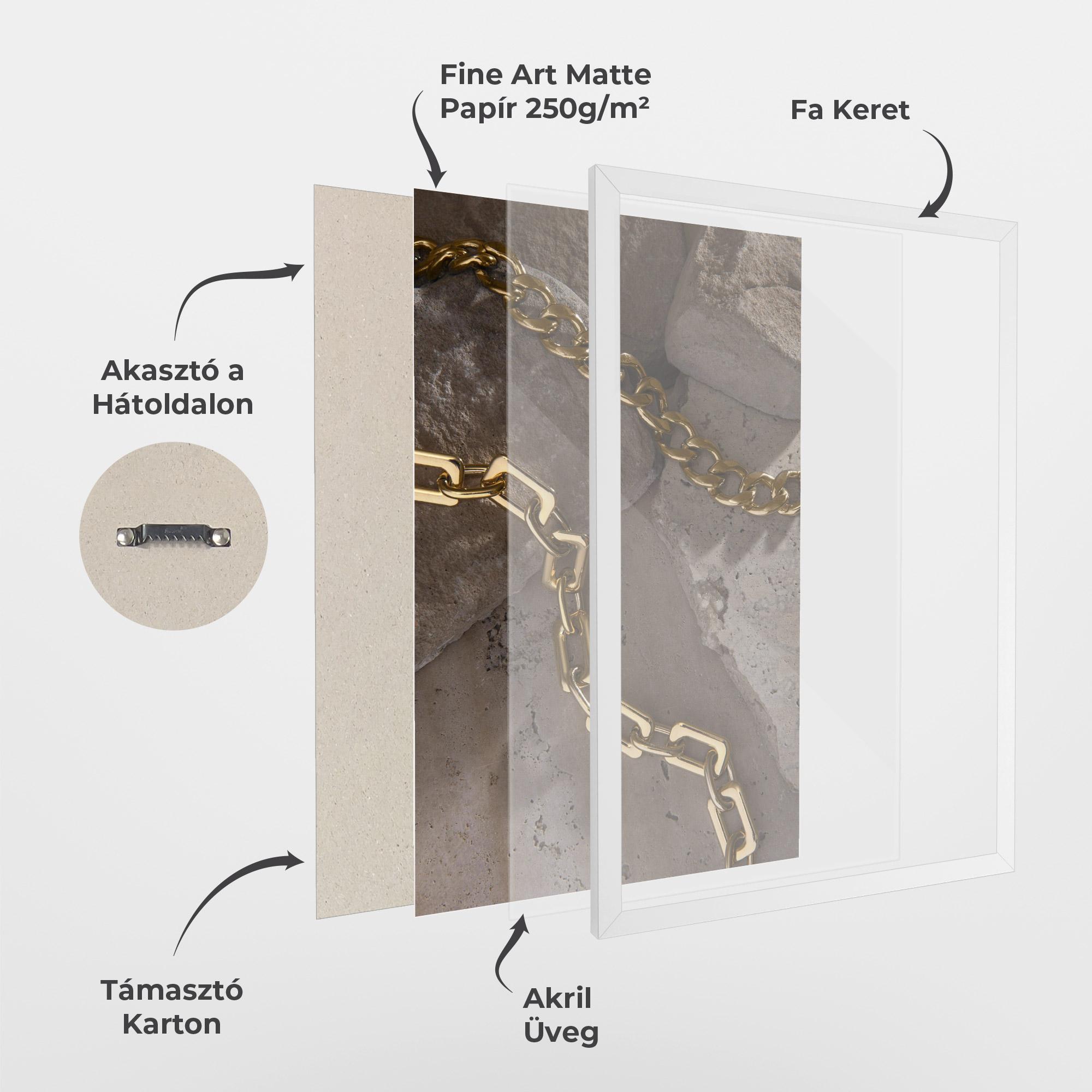 Keretezett Poszter Abstract Gold Chain mockup 1