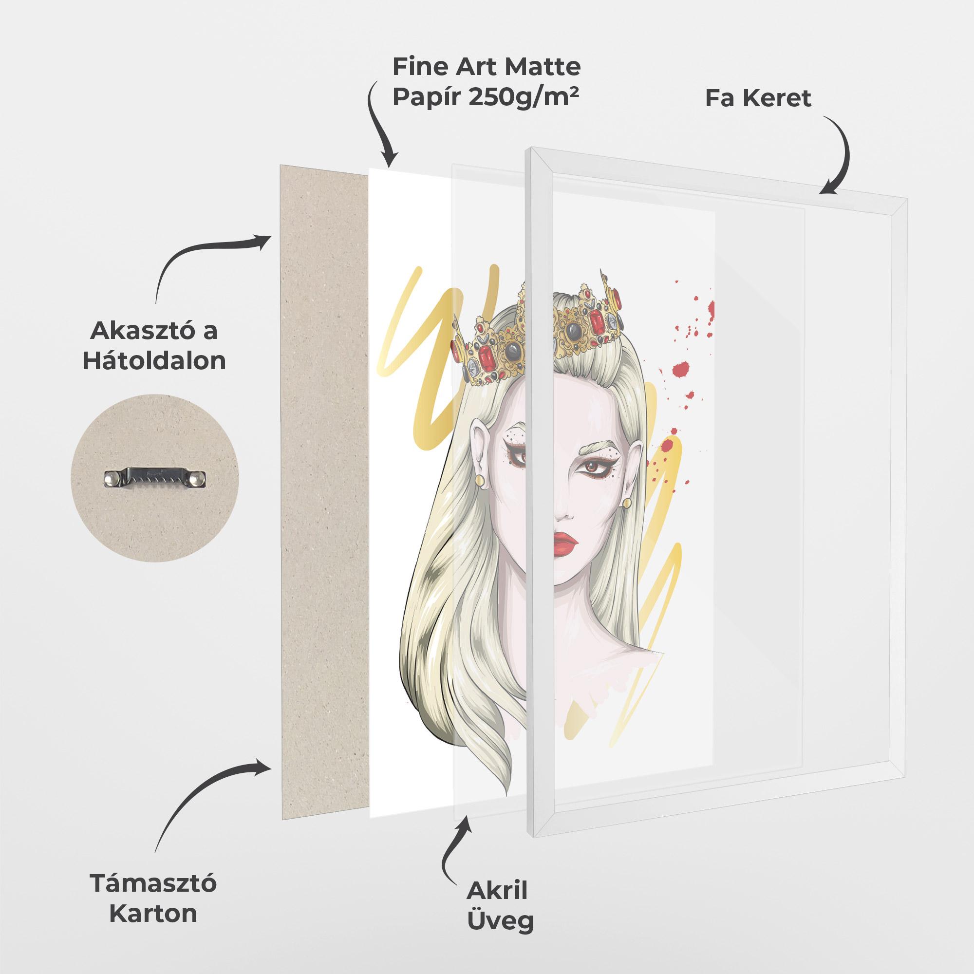 Keretezett Poszter Gold Crown Woman mockup 1