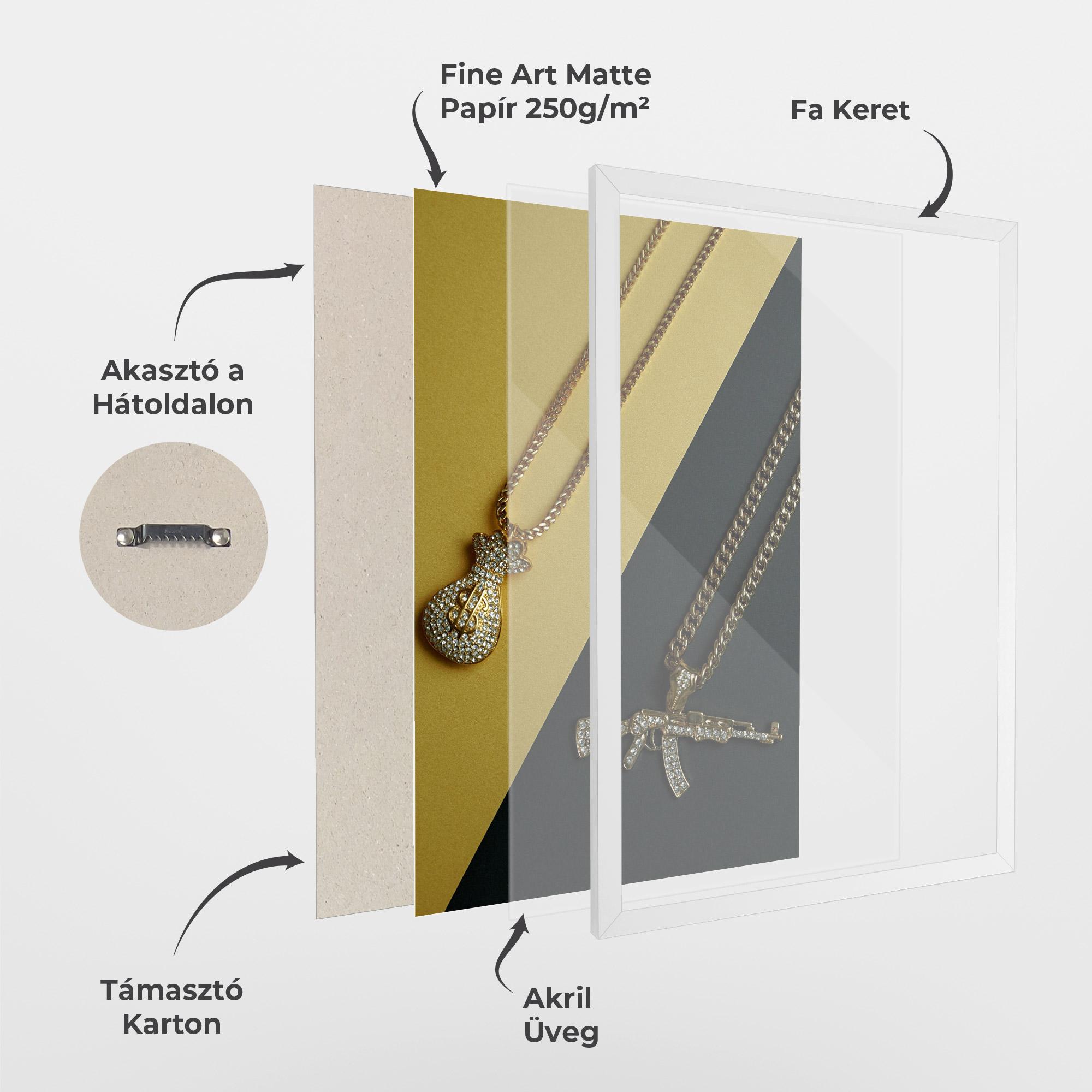 Keretezett Poszter Gun Neckace mockup 1