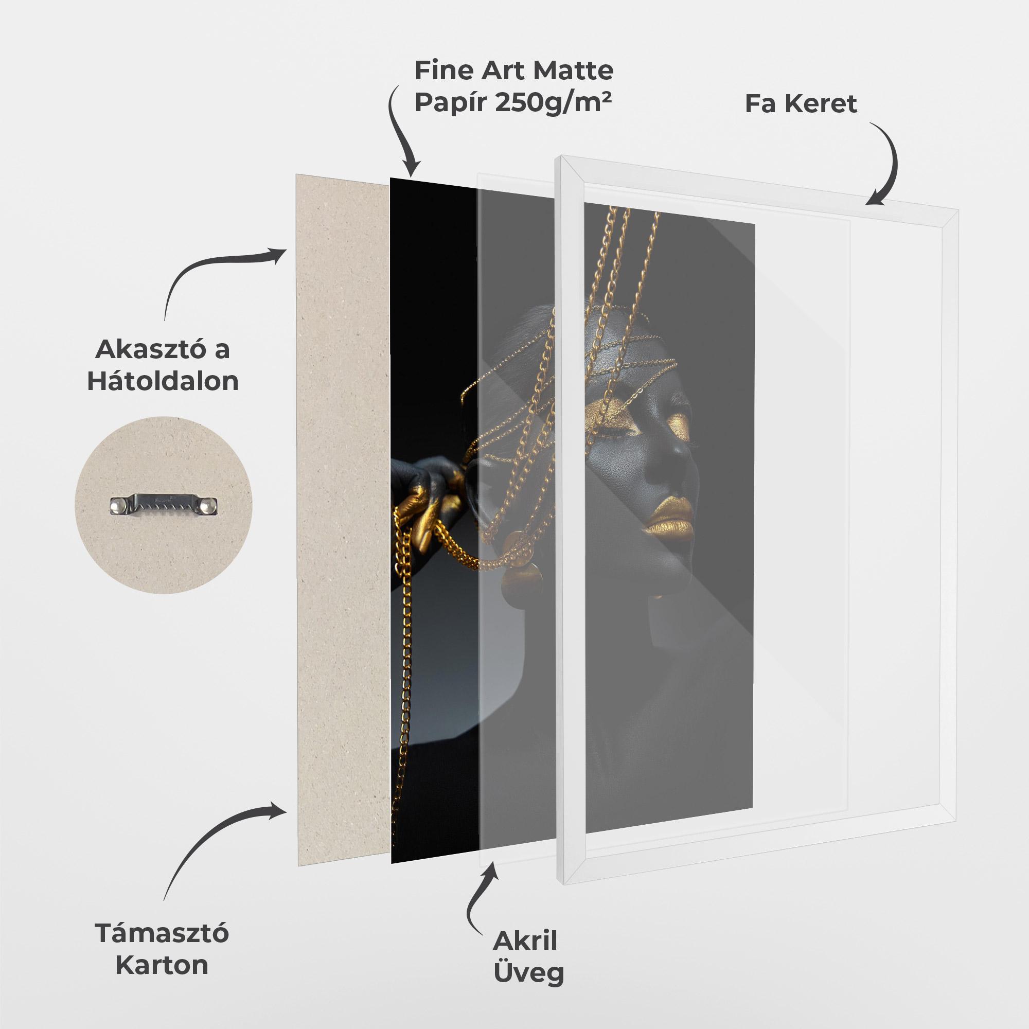 Keretezett Poszter Pretty Gold Chain mockup 1