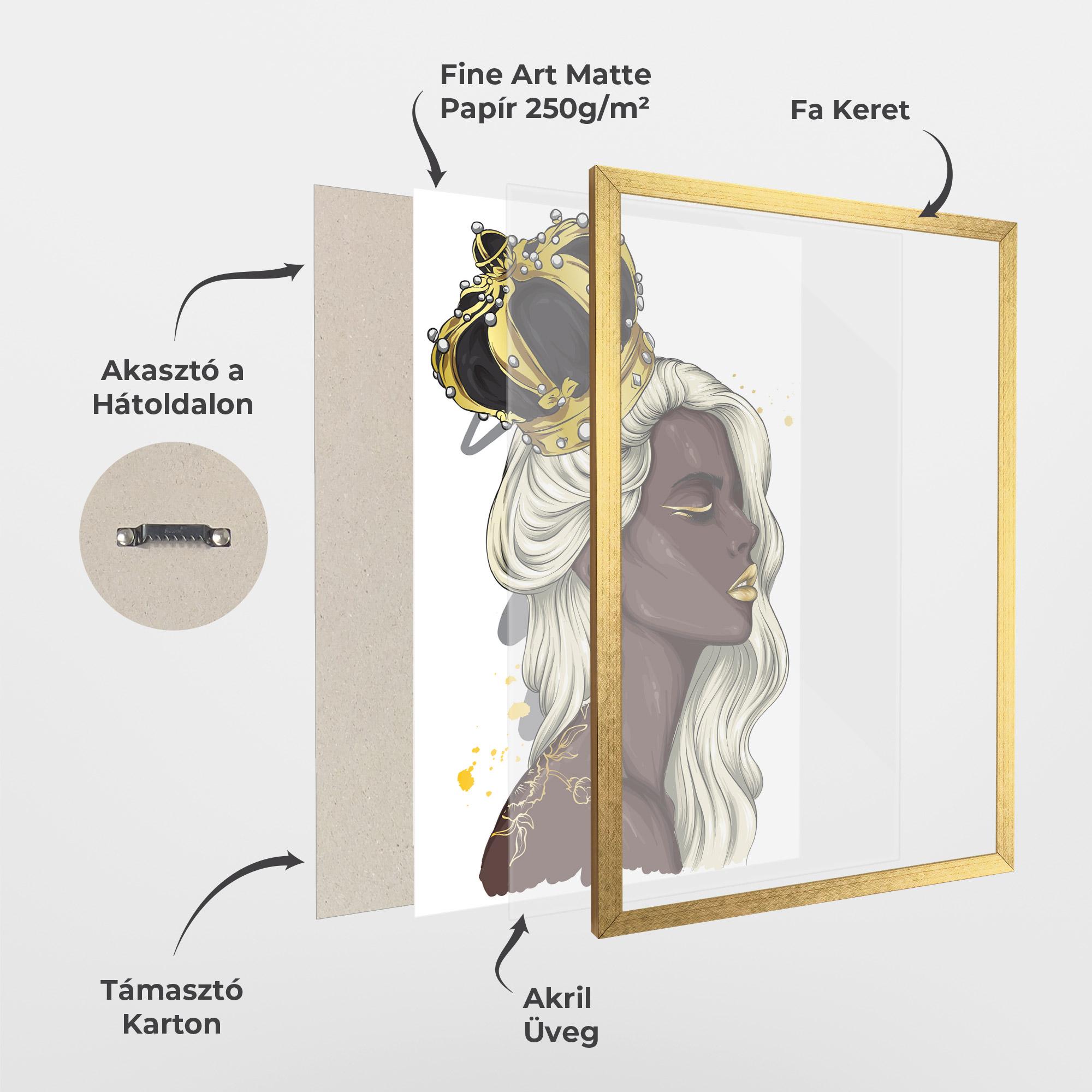 Keretezett Poszter Big Black Crown mockup 1