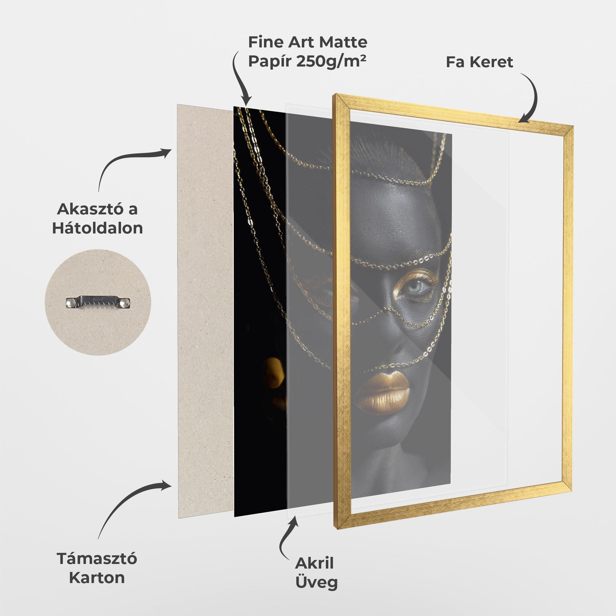 Keretezett Poszter Gold Chain Green Eyes mockup 1