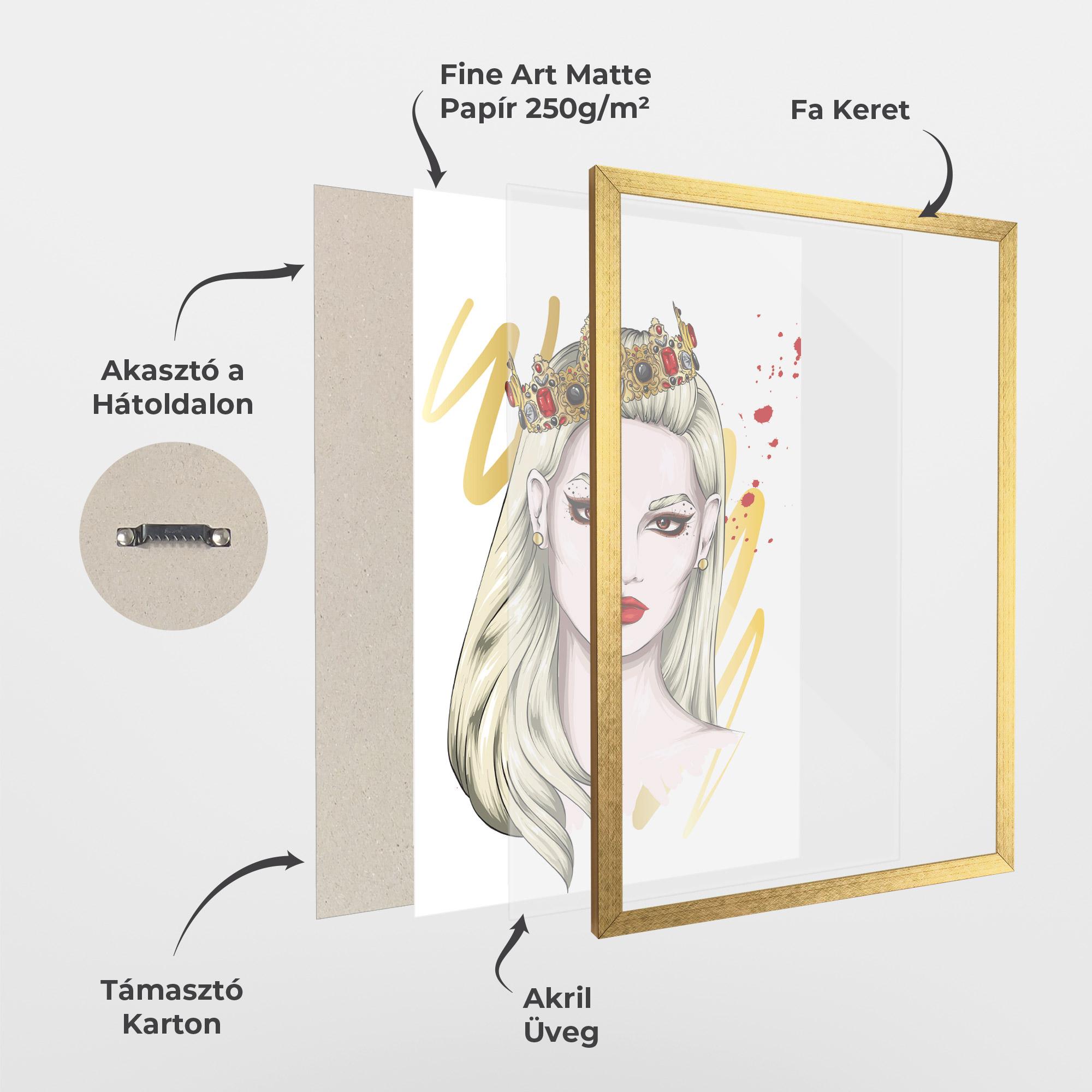 Keretezett Poszter Gold Crown Woman mockup 1