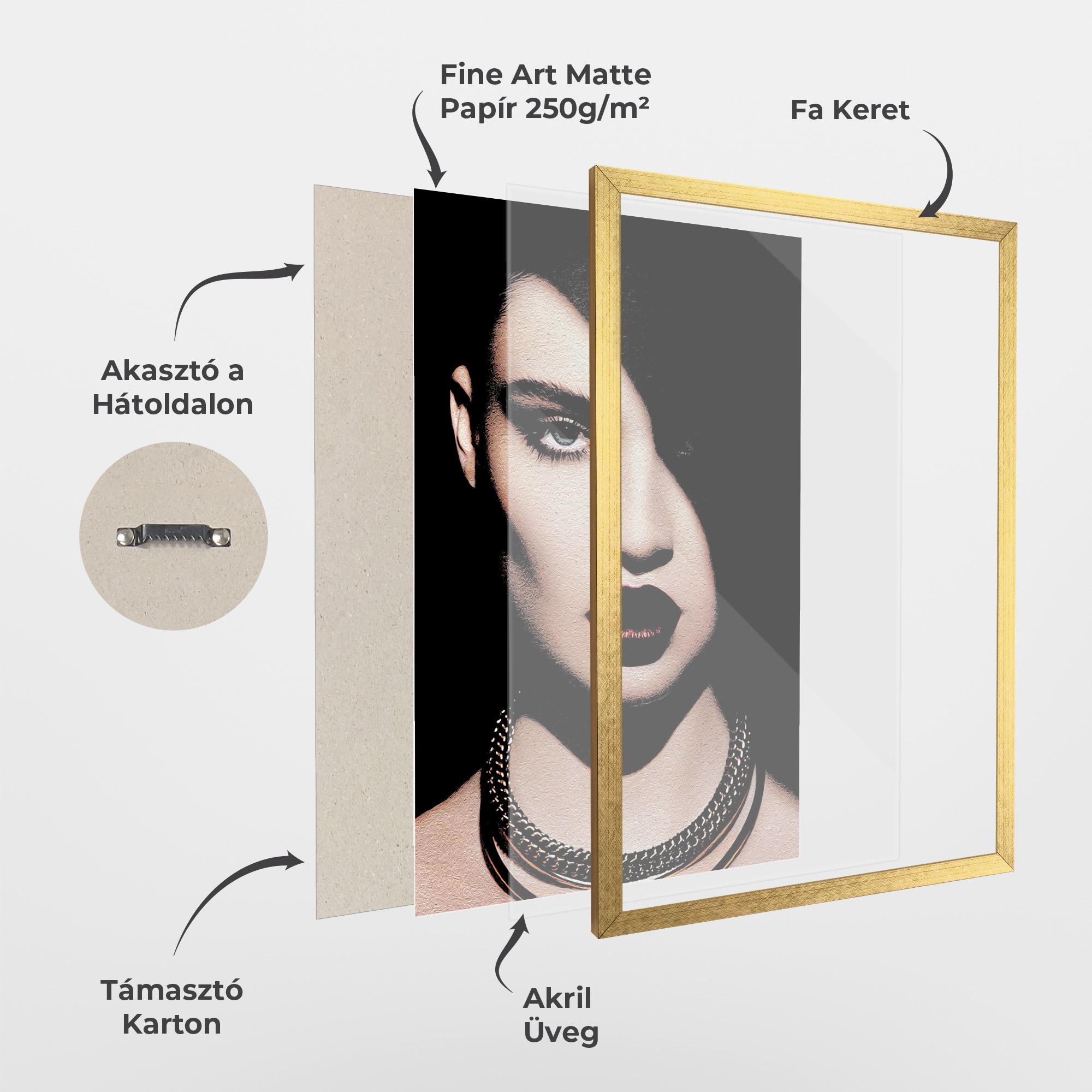 Keretezett Poszter Gold Necklace mockup 1