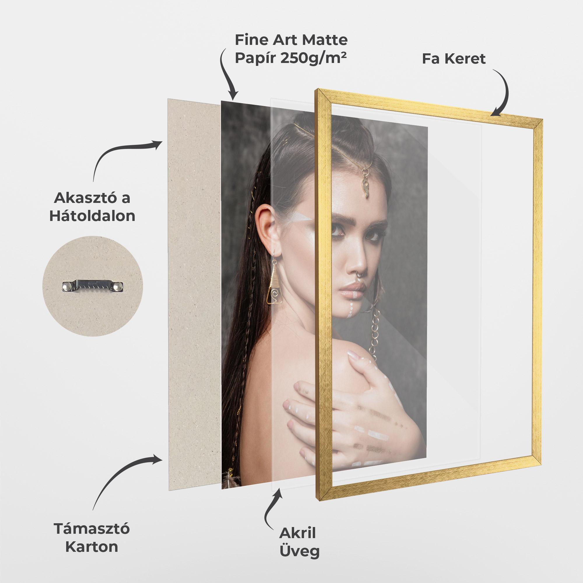 Keretezett Poszter Gold Triangle Earring mockup 1