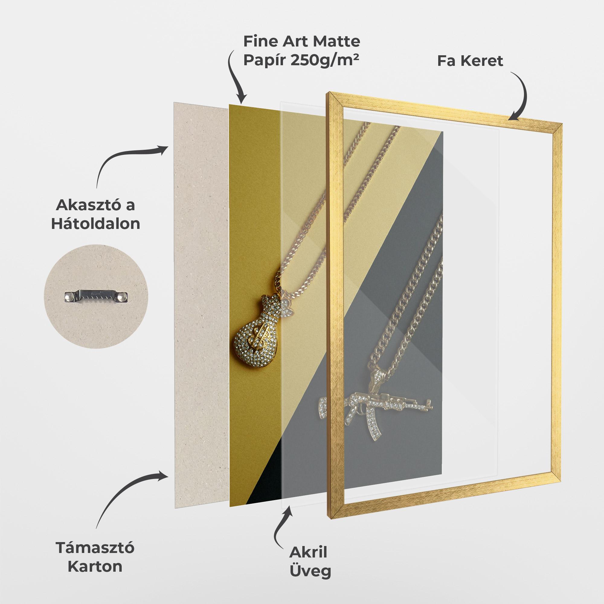 Keretezett Poszter Gun Neckace mockup 1