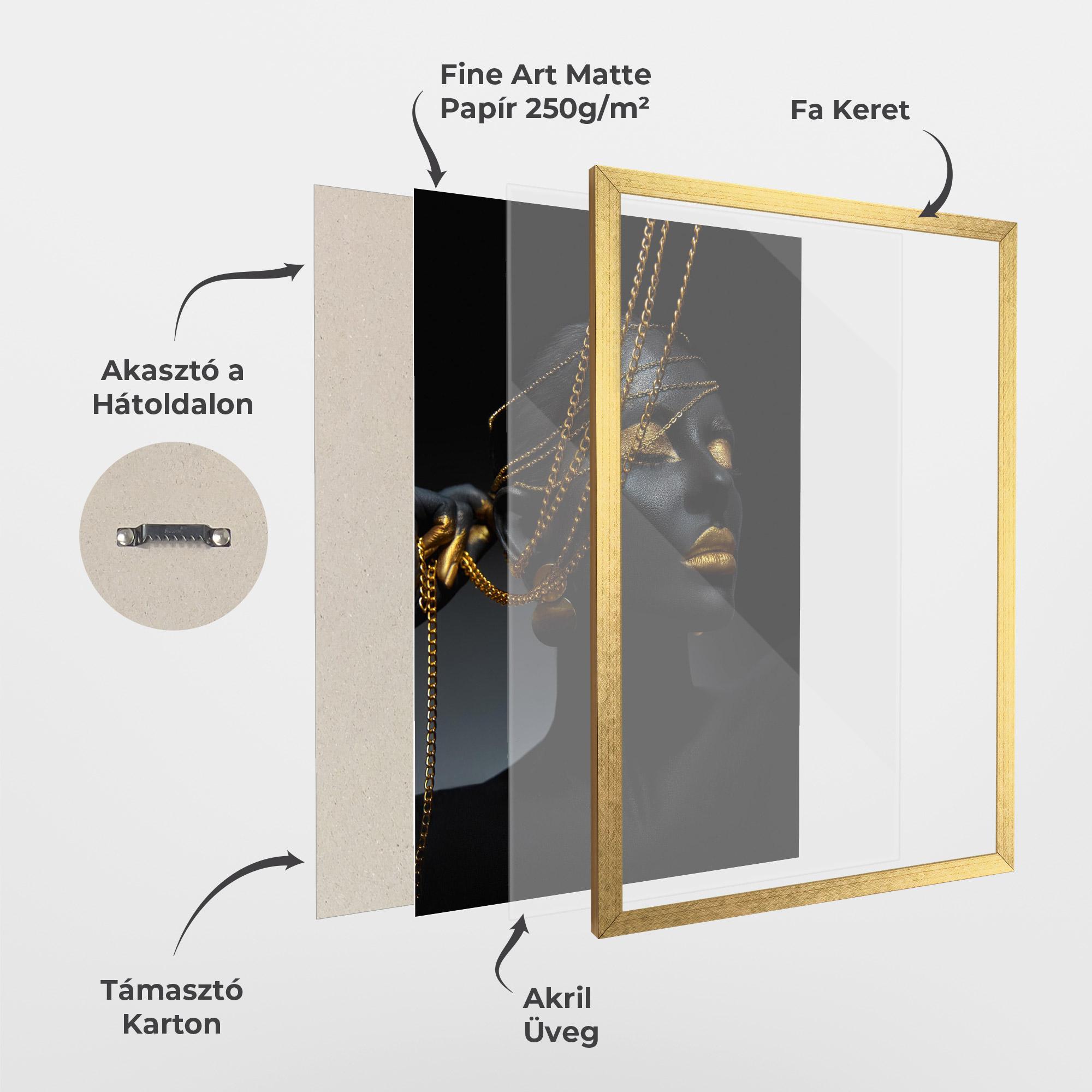 Keretezett Poszter Pretty Gold Chain mockup 1