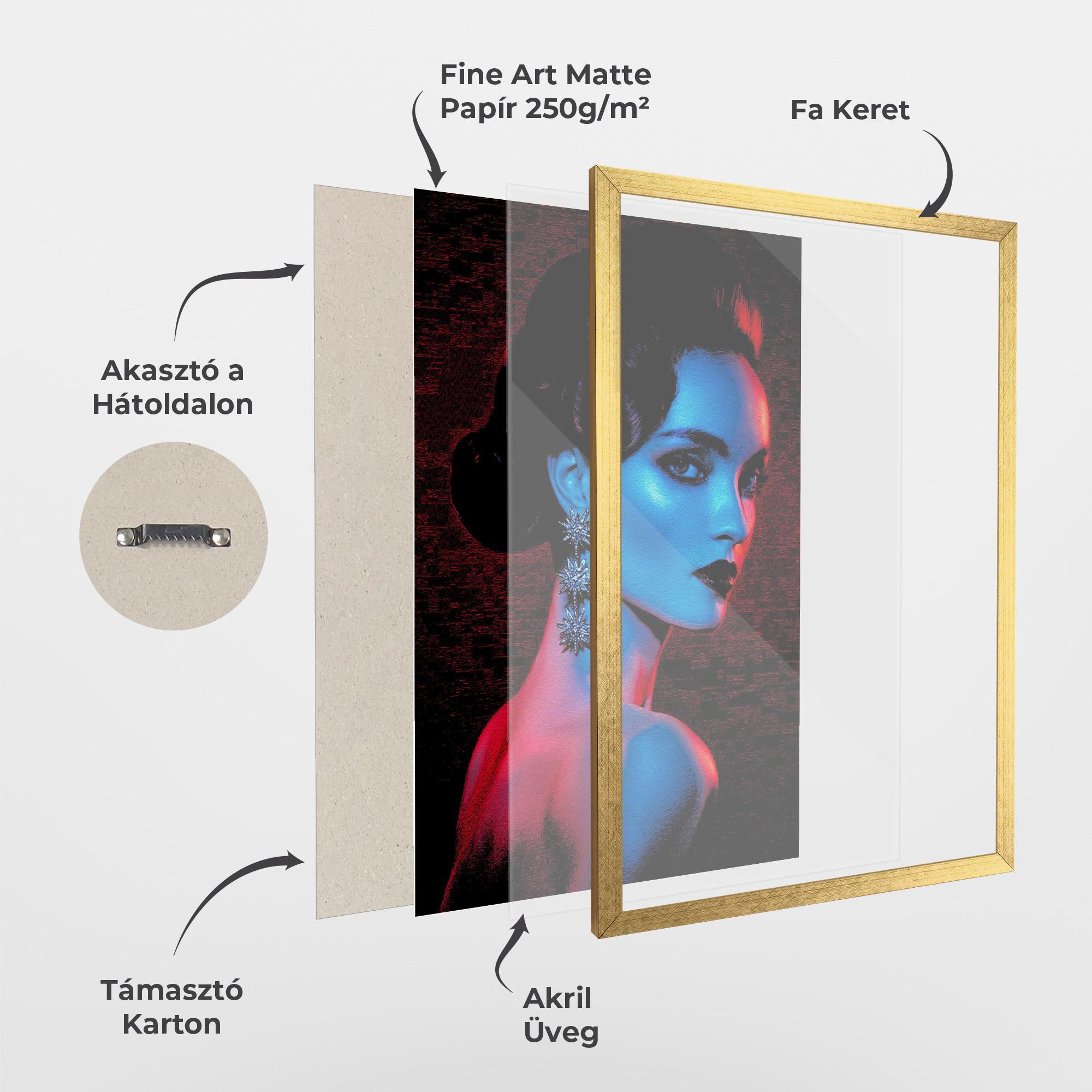 Keretezett Poszter Red Blue Earrings mockup 1