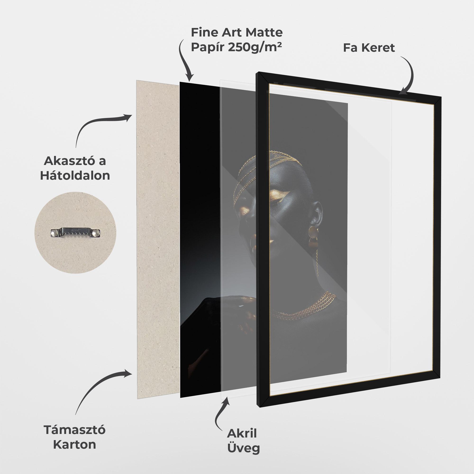 Keretezett Poszter Beauty Gold mockup 1