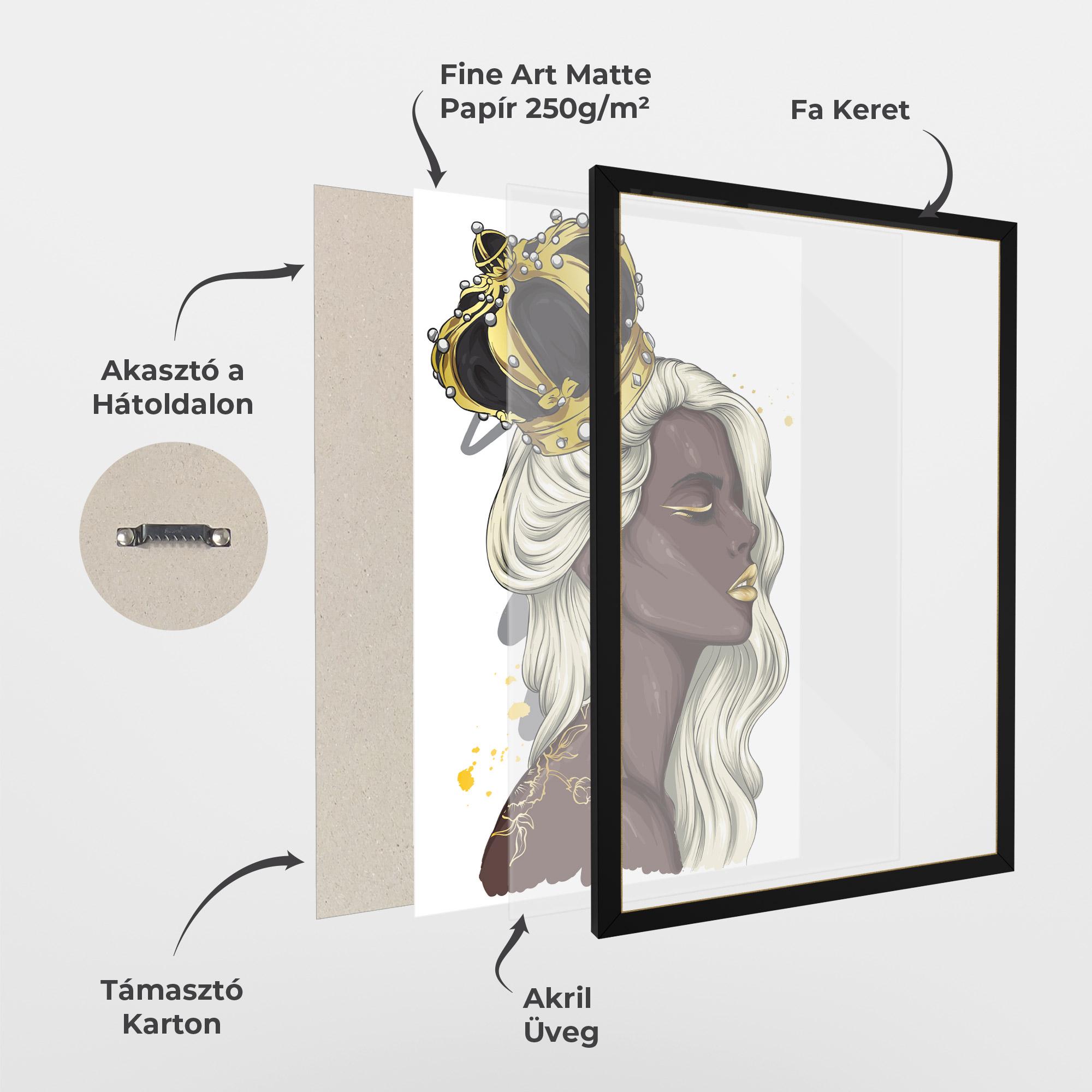 Keretezett Poszter Big Black Crown mockup 1