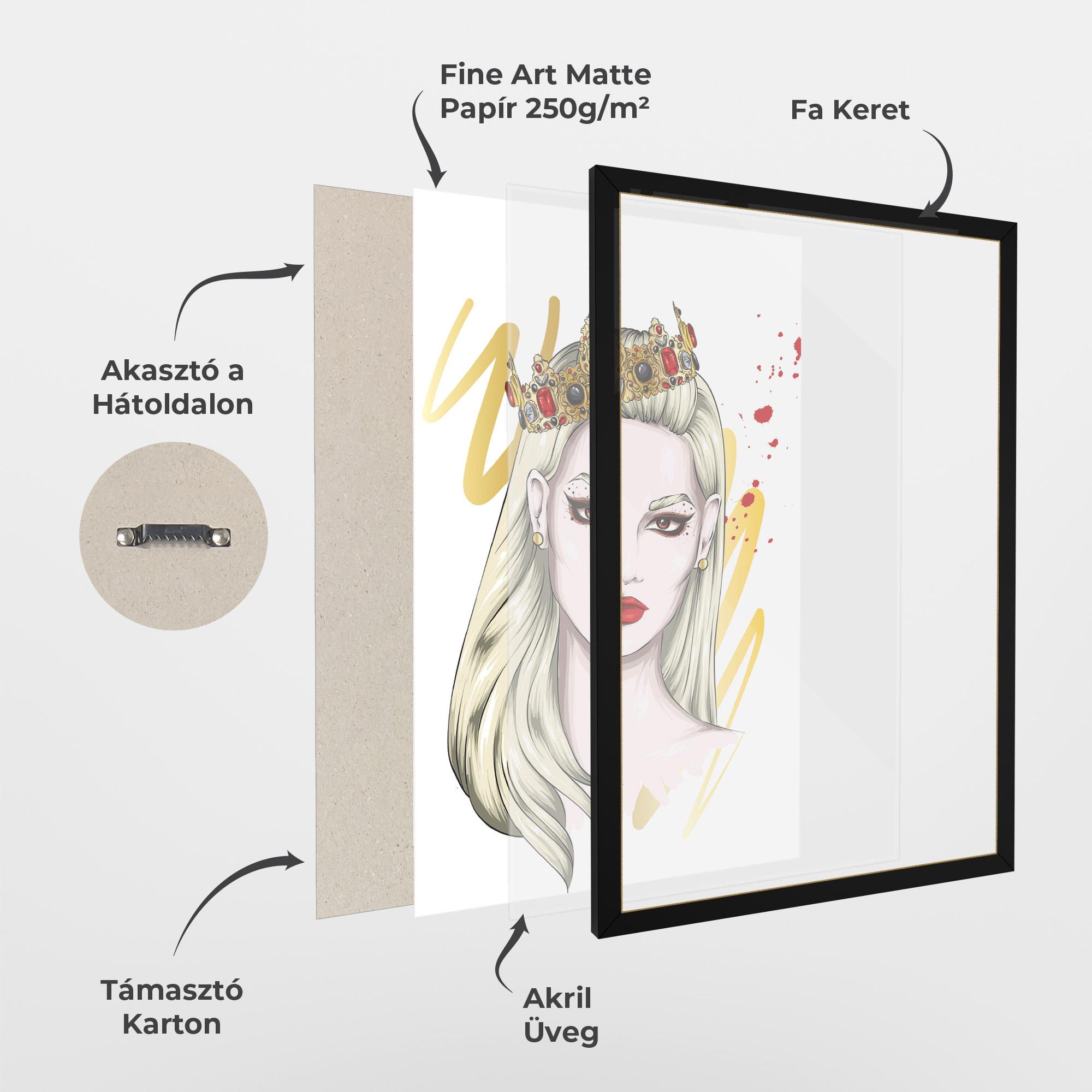 Keretezett Poszter Gold Crown Woman mockup 1