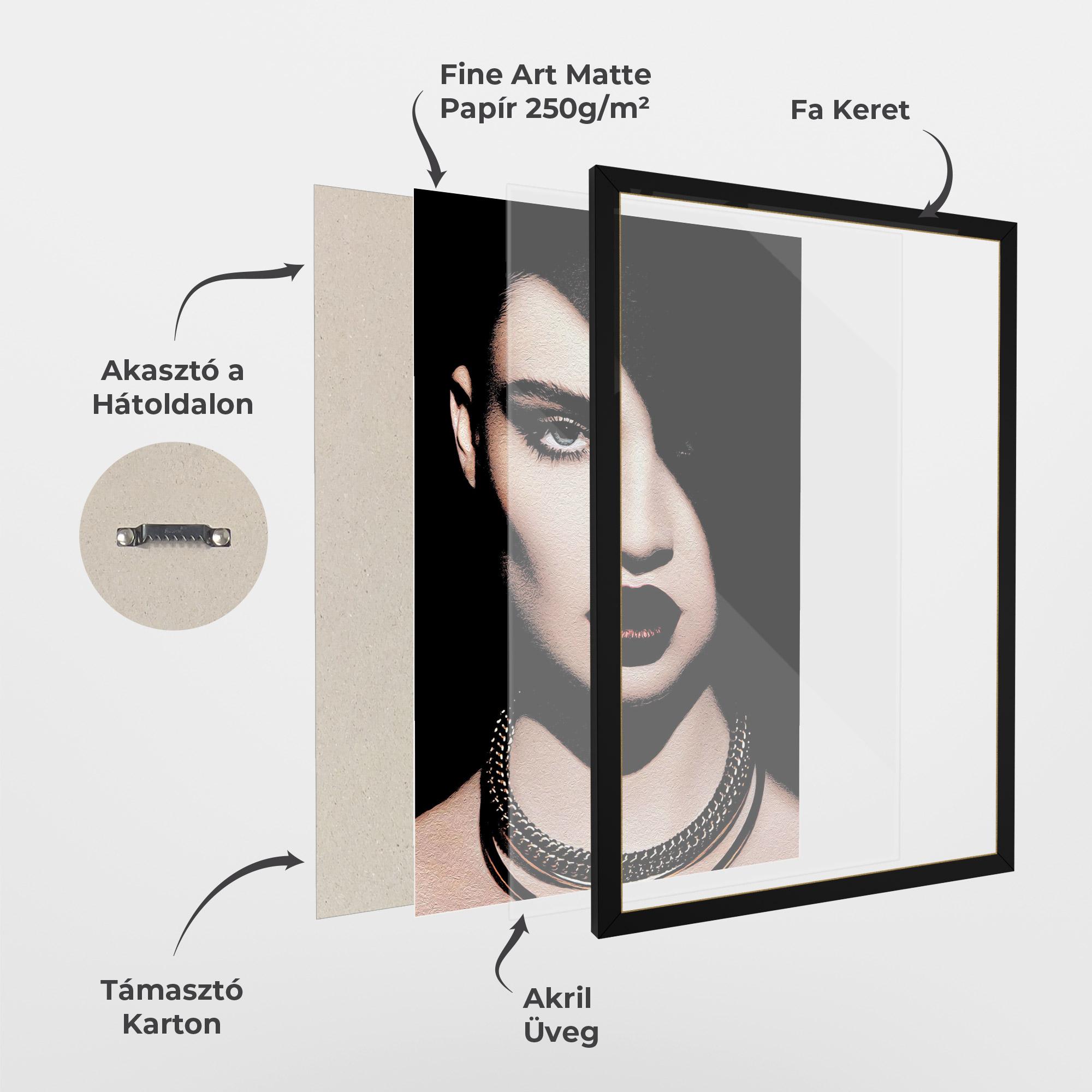 Keretezett Poszter Gold Necklace mockup 1