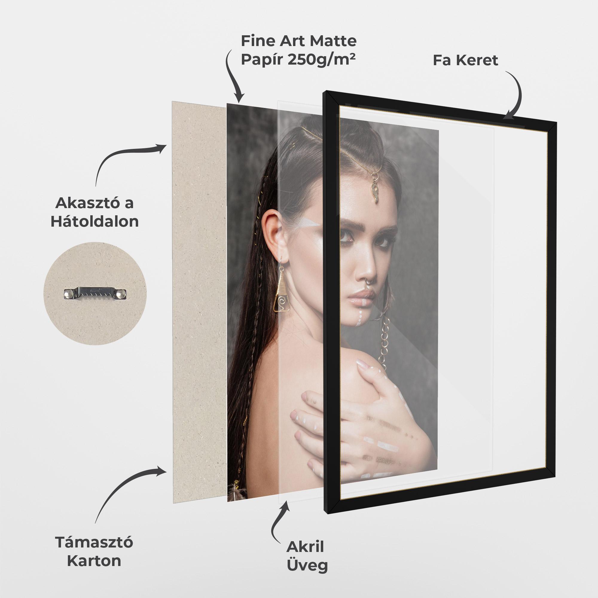 Keretezett Poszter Gold Triangle Earring mockup 1