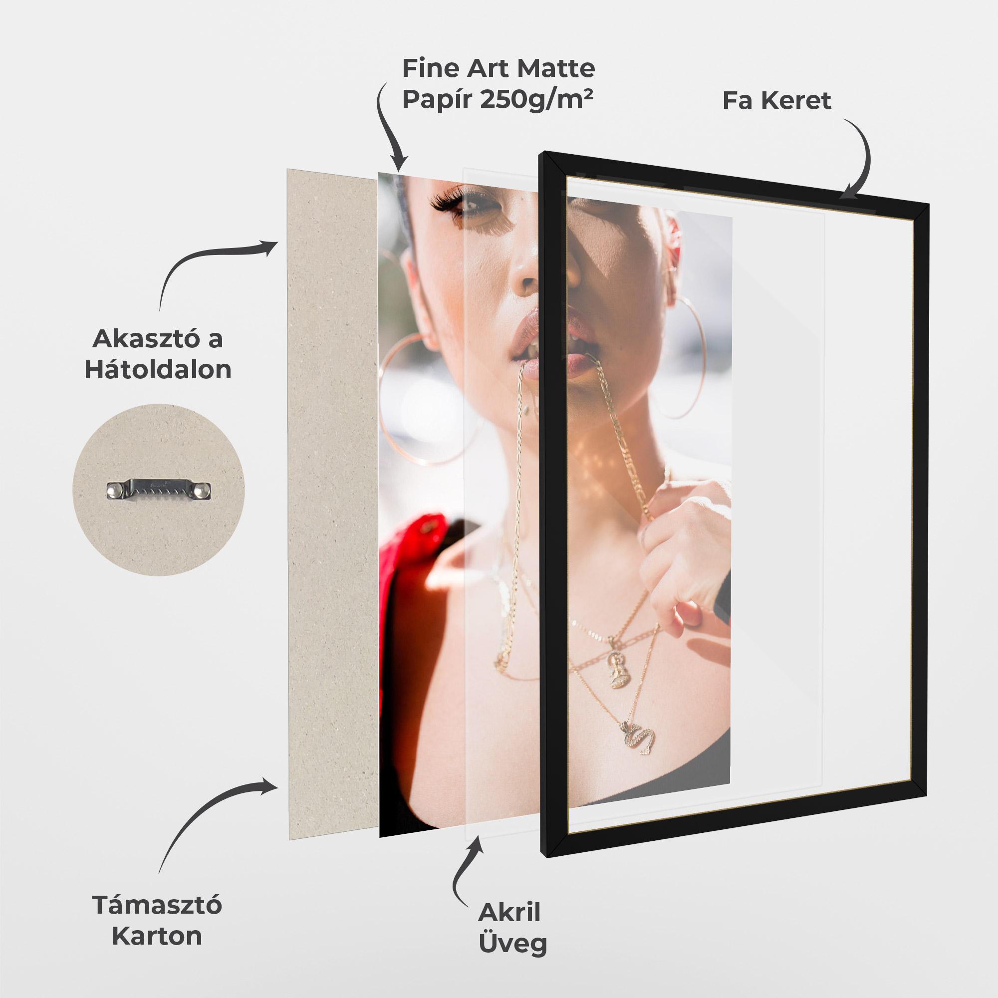 Keretezett Poszter S Gold Necklace mockup 1