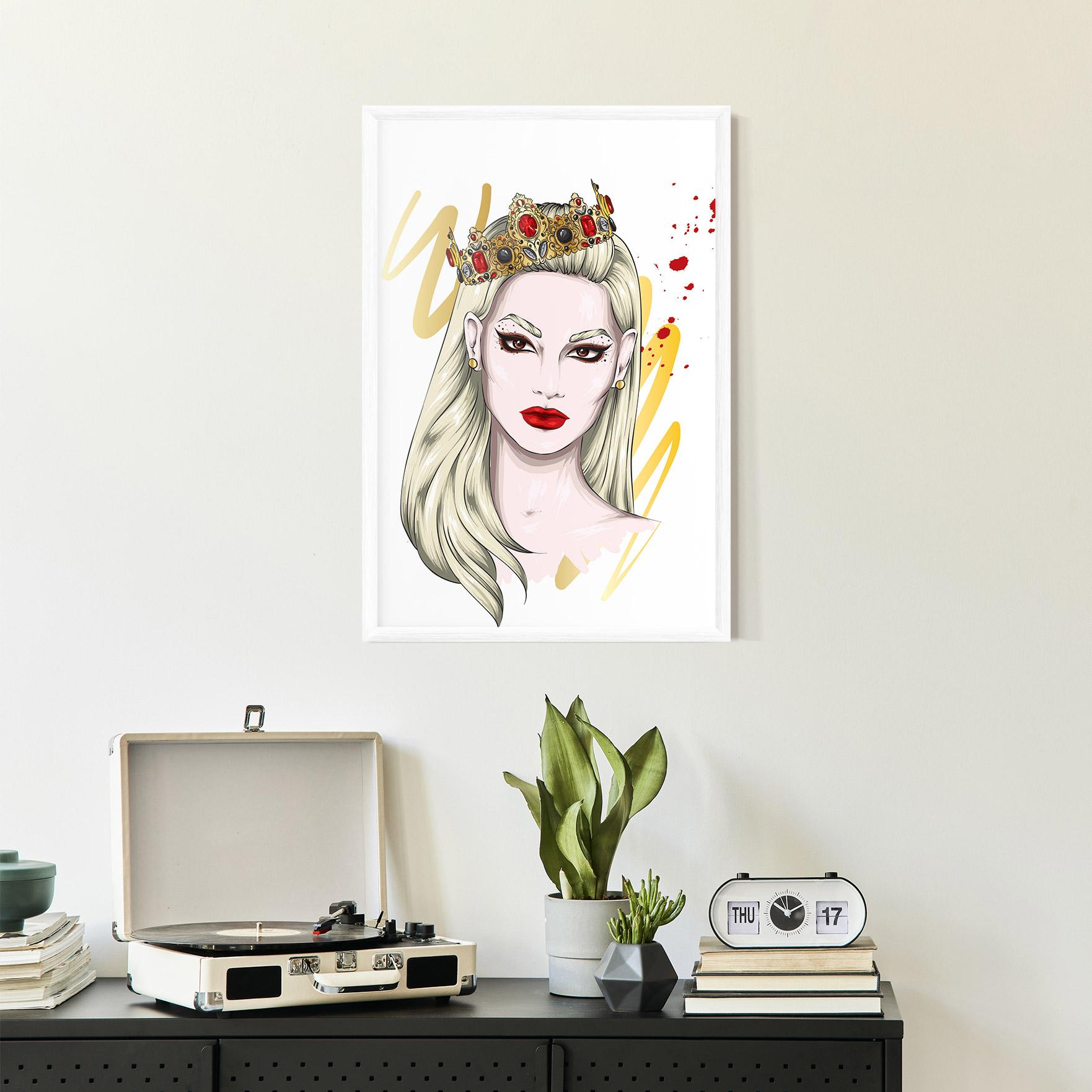Keretezett Poszter Gold Crown Woman mockup 2