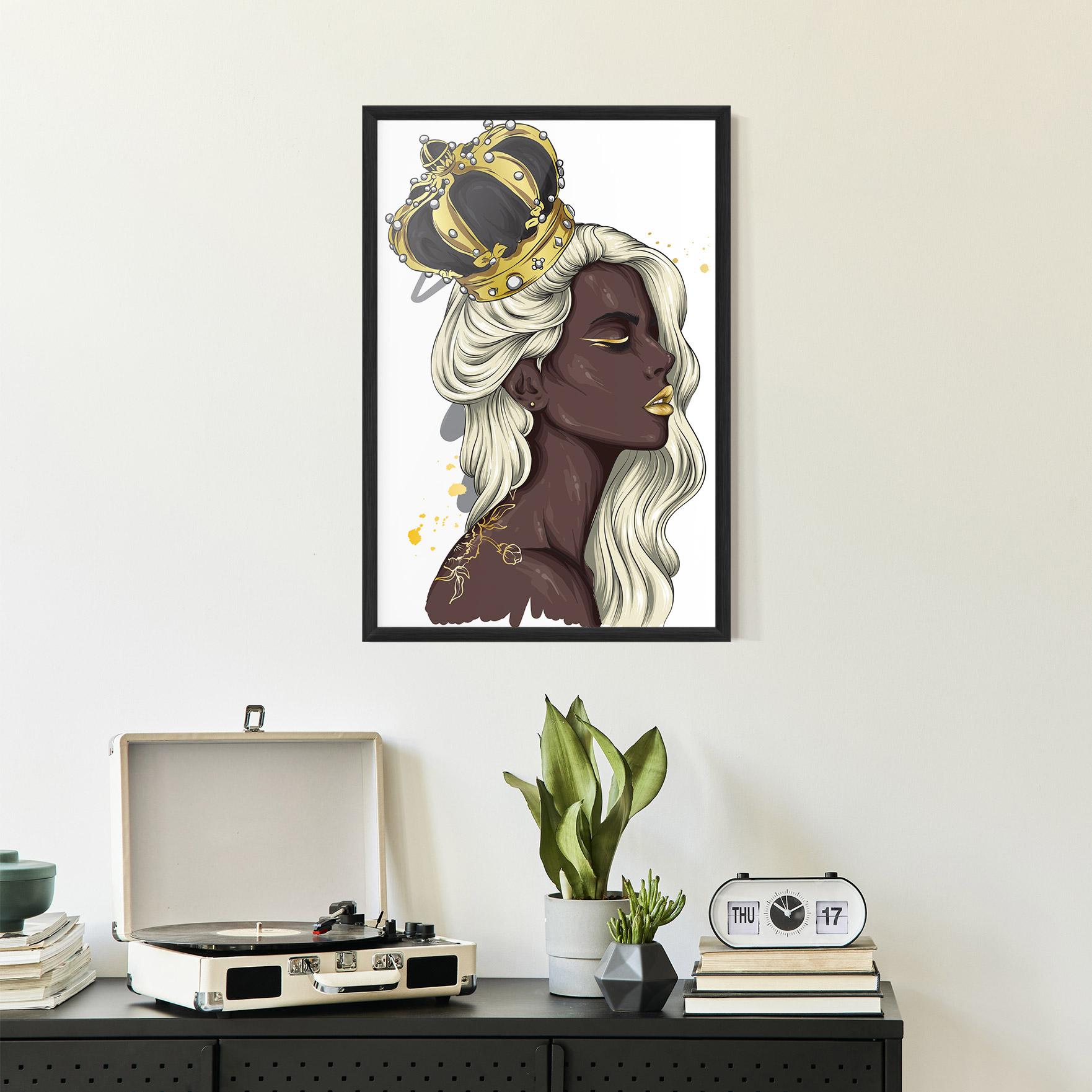 Keretezett Poszter Big Black Crown mockup 2