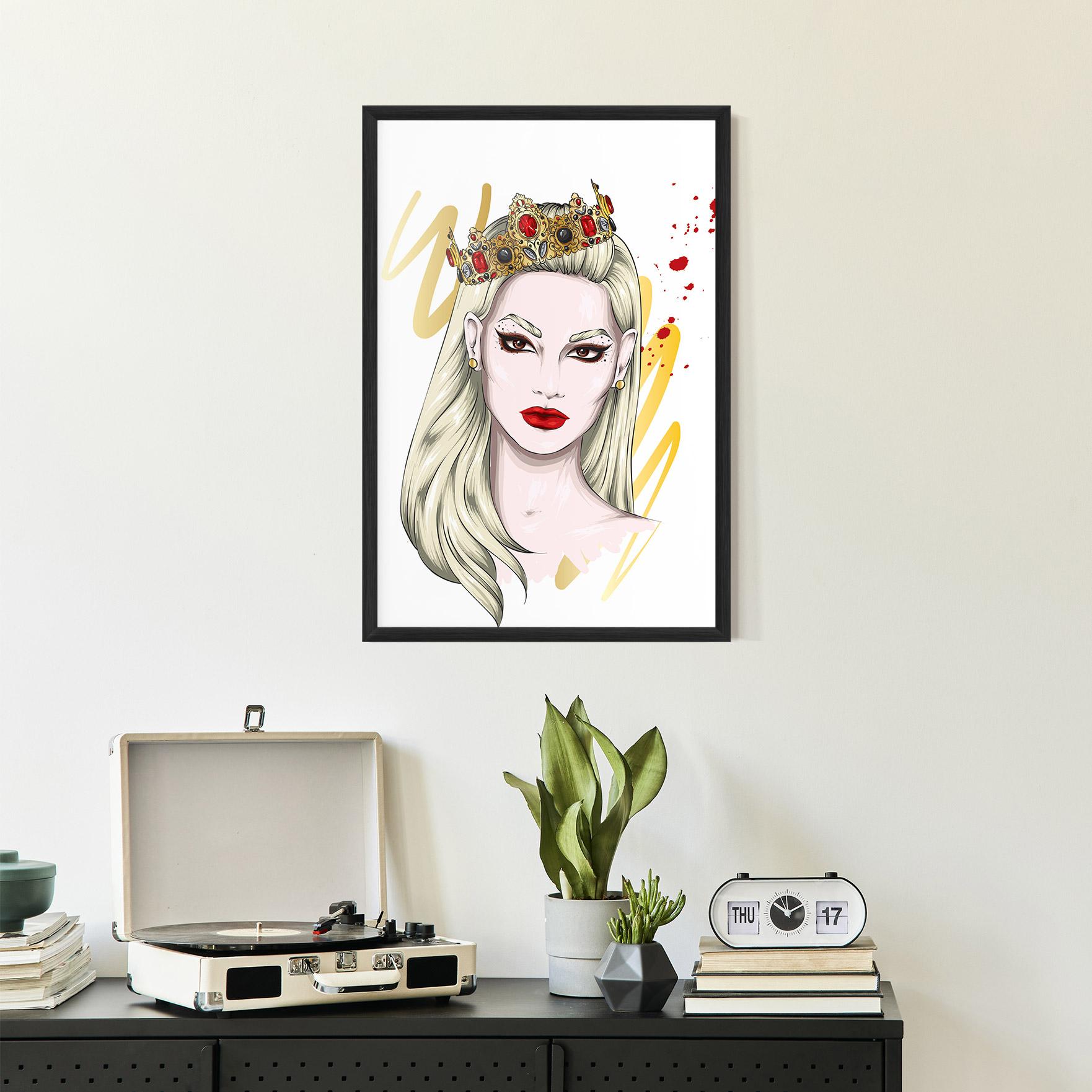 Keretezett Poszter Gold Crown Woman mockup 2