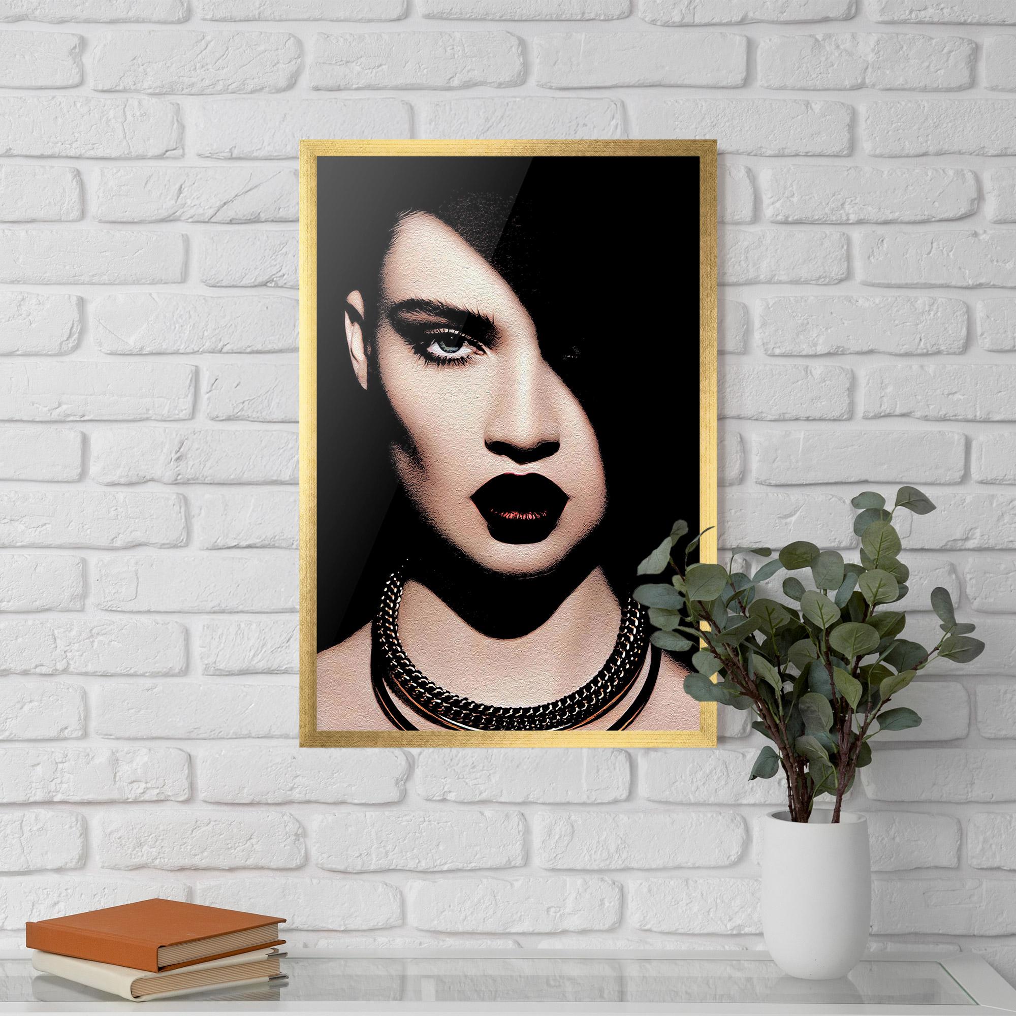 Keretezett Poszter Gold Necklace mockup 5