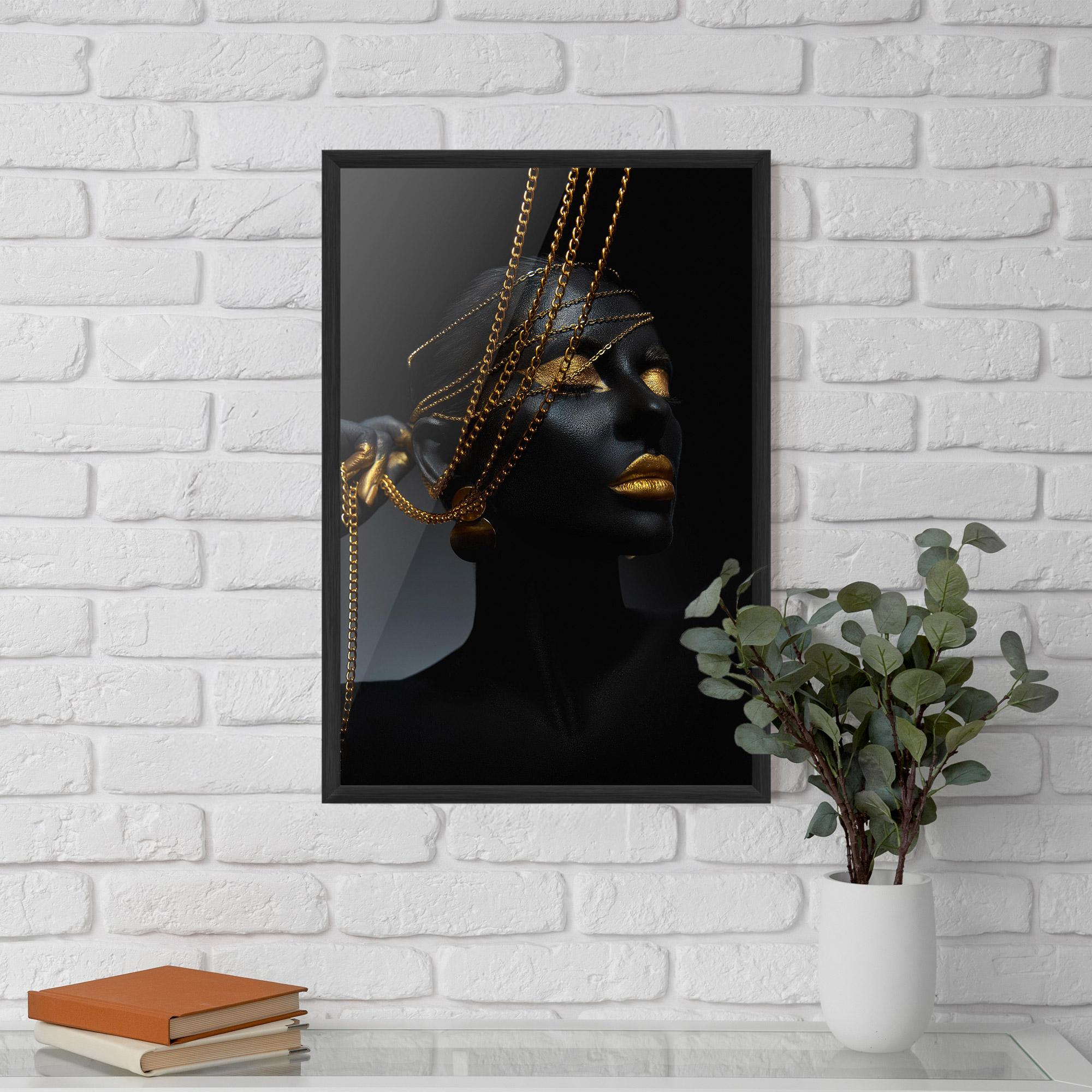 Keretezett Poszter Pretty Gold Chain mockup 5